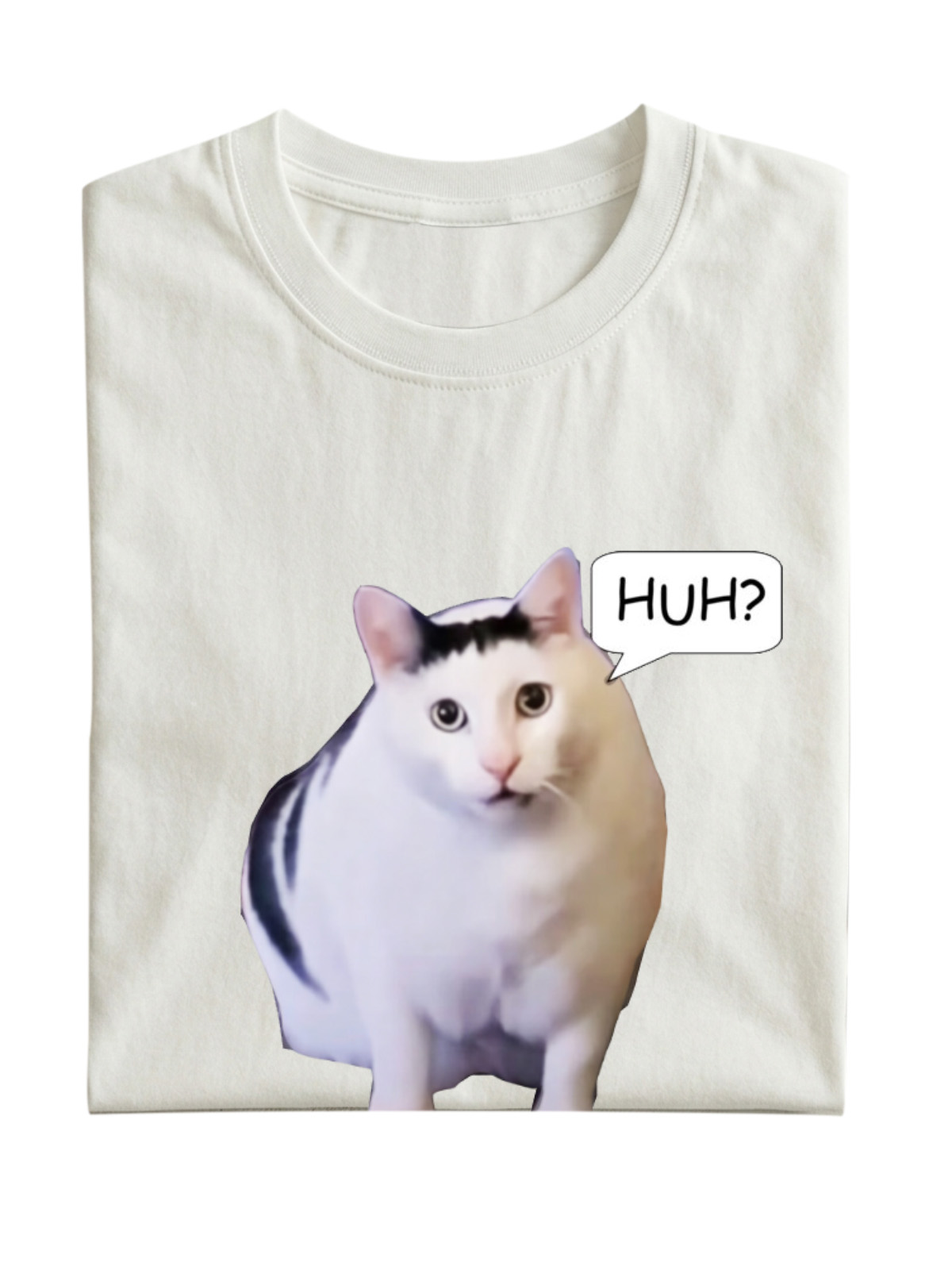 Huh? Cat Meme Cotton Short-Sleeve T-Shirt