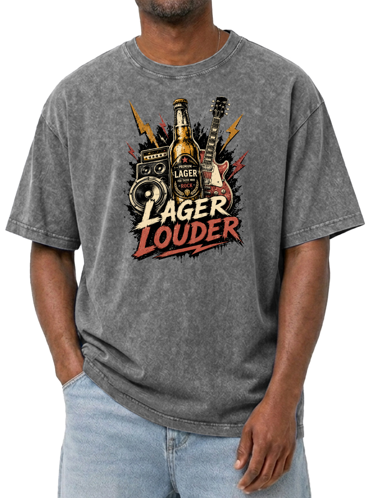 Lager Louder Vintage Washed Cotton T-shirt