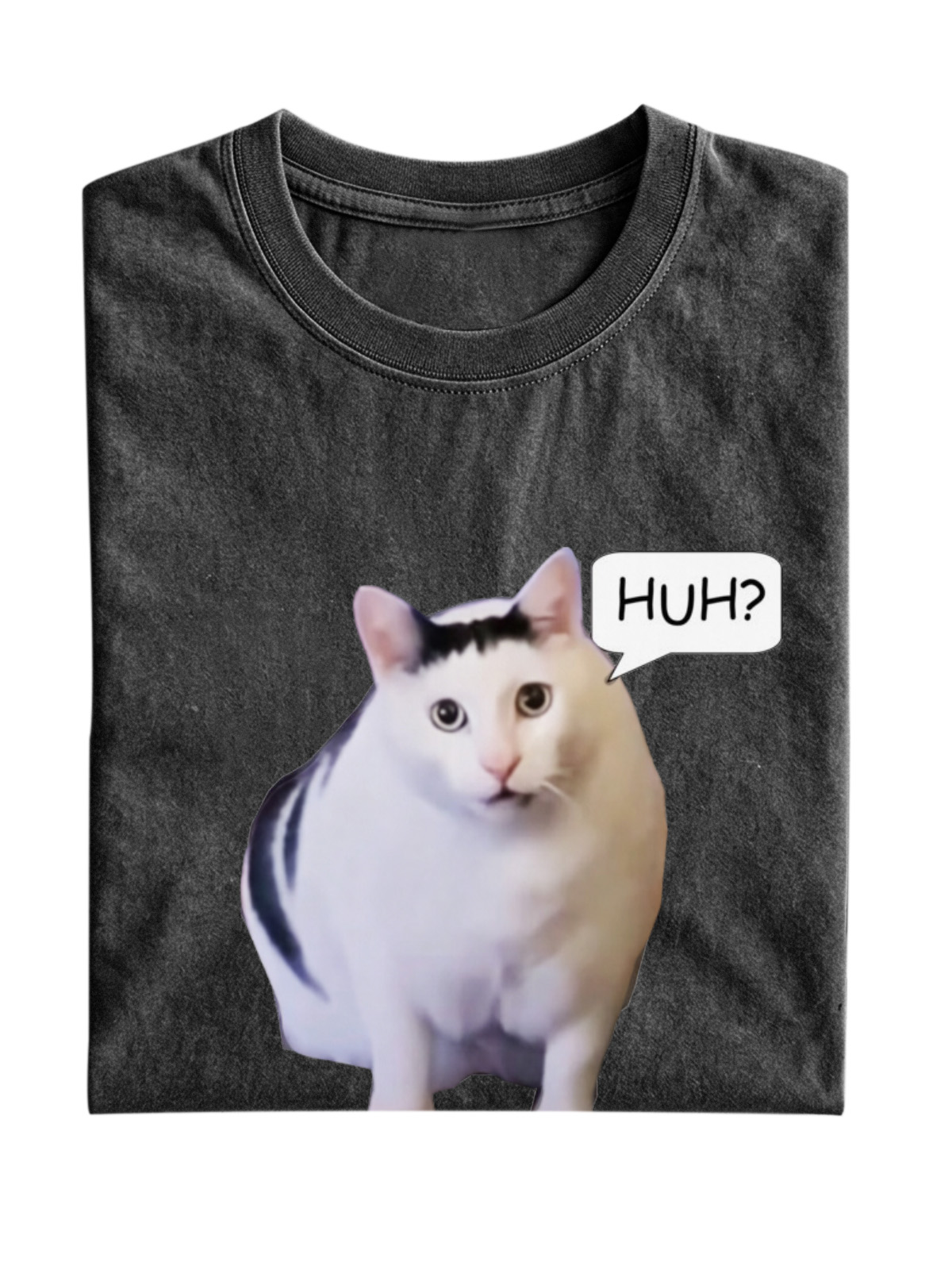 Huh? Cat Meme Cotton Short-Sleeve T-Shirt