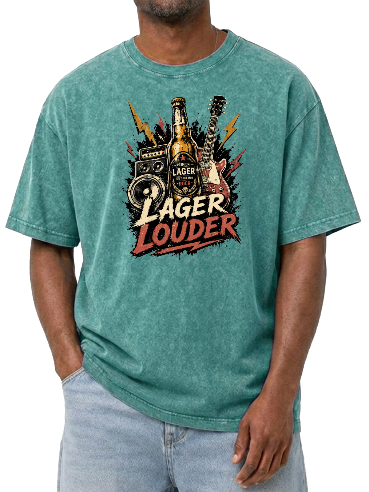 Lager Louder Vintage Washed Cotton T-shirt