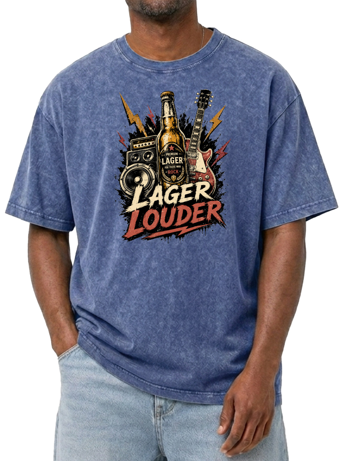 Lager Louder Vintage Washed Cotton T-shirt