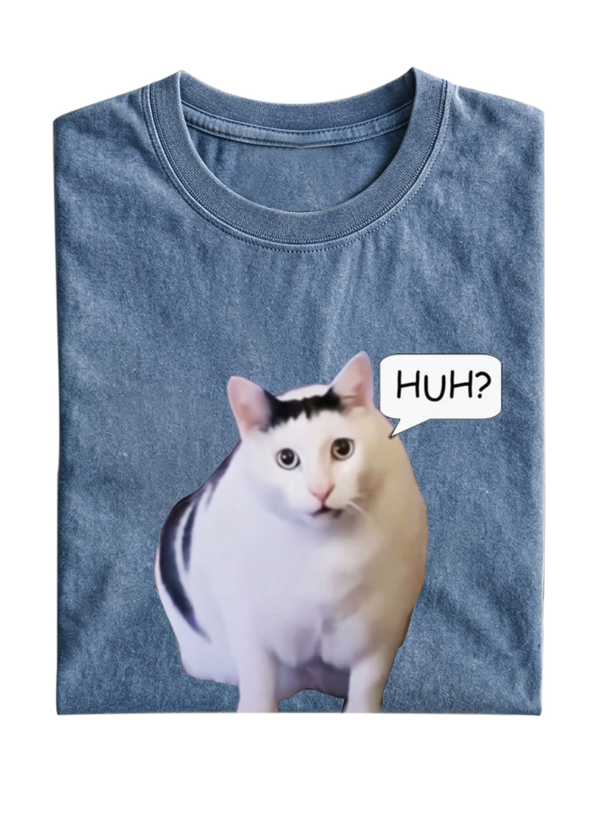 Huh? Cat Meme Cotton Short-Sleeve T-Shirt