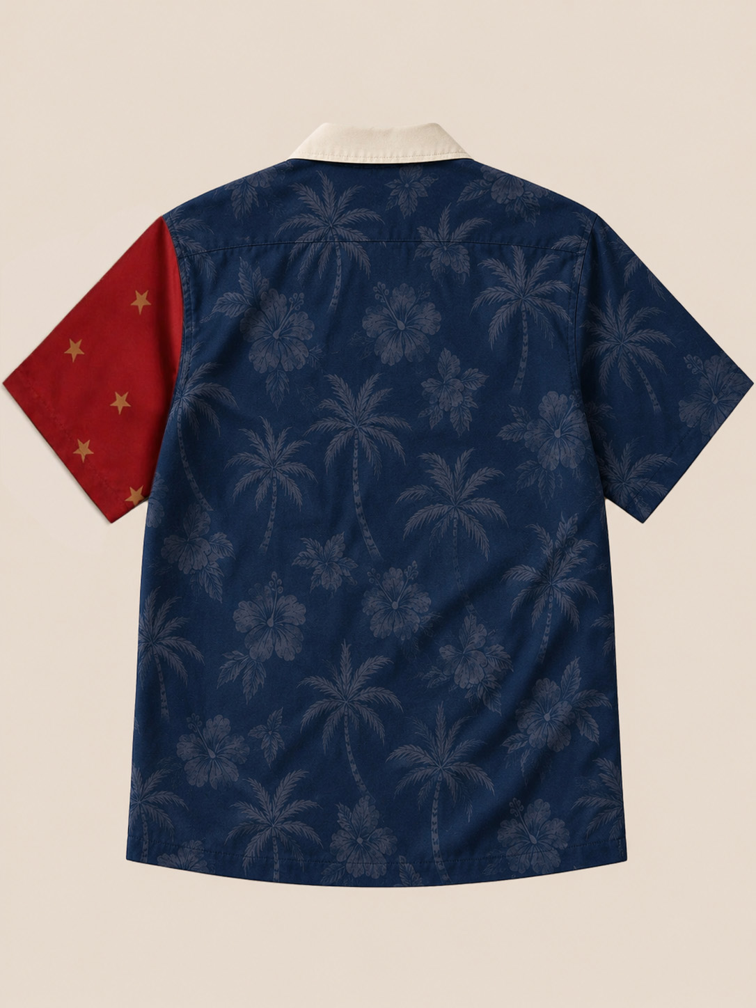 Men’s 1776 Patriotic Hawaiian Shirt with Palm Tree and Star Print