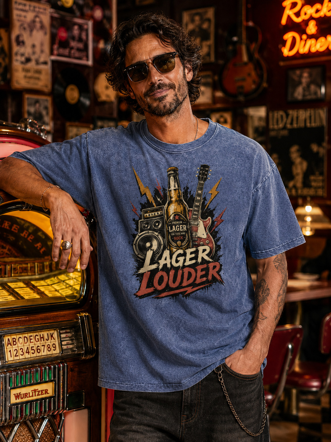 Lager Louder Vintage Washed Cotton T-shirt