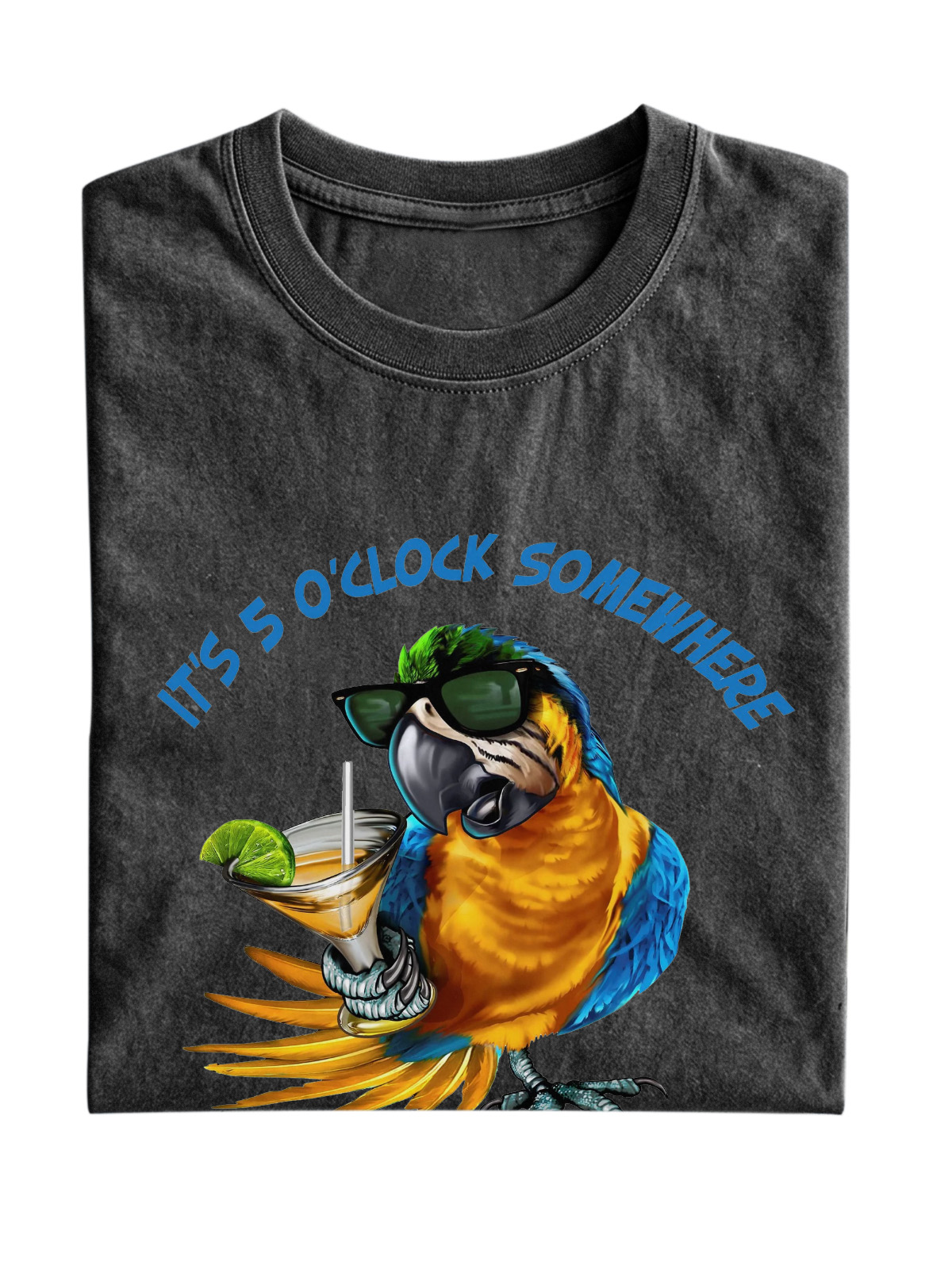 It's 5 O'clock Somewhere Parrot Cotton T-shirt