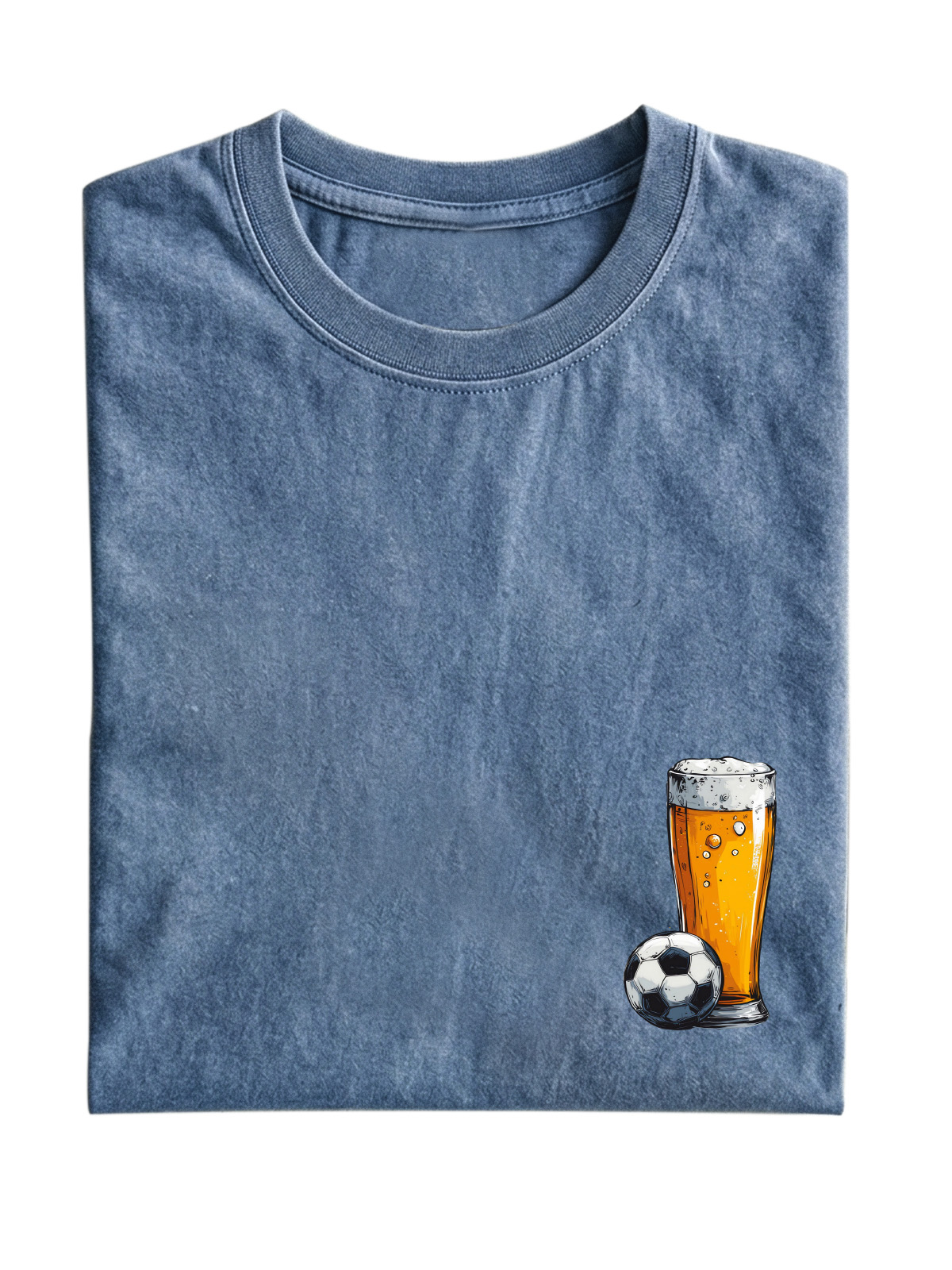 Simple Football Beer Cotton Short-sleeved T-shirt