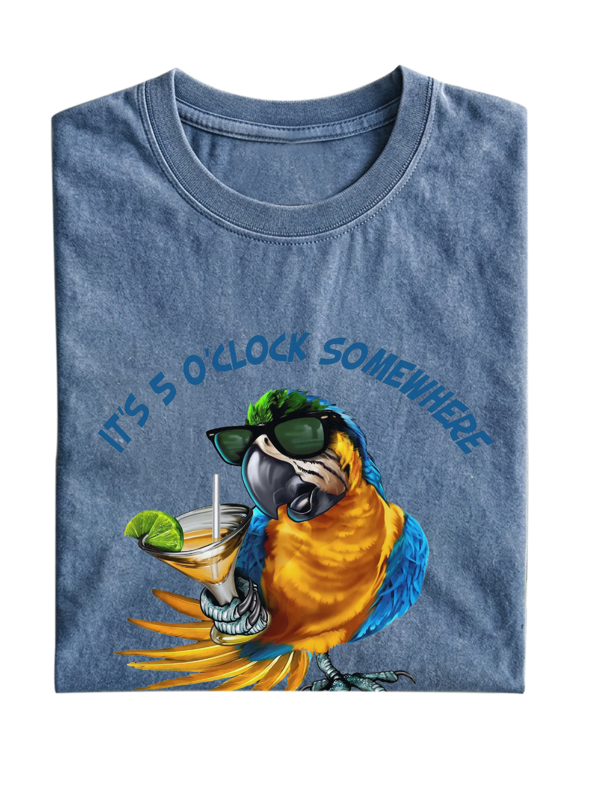 It's 5 O'clock Somewhere Parrot Cotton T-shirt