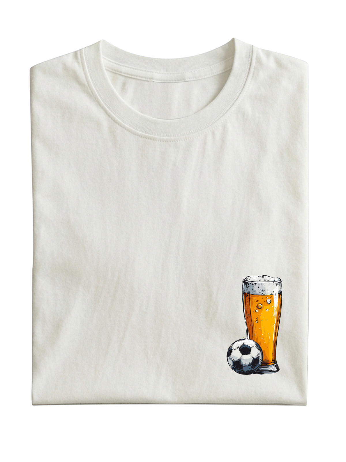 Simple Football Beer Cotton Short-sleeved T-shirt