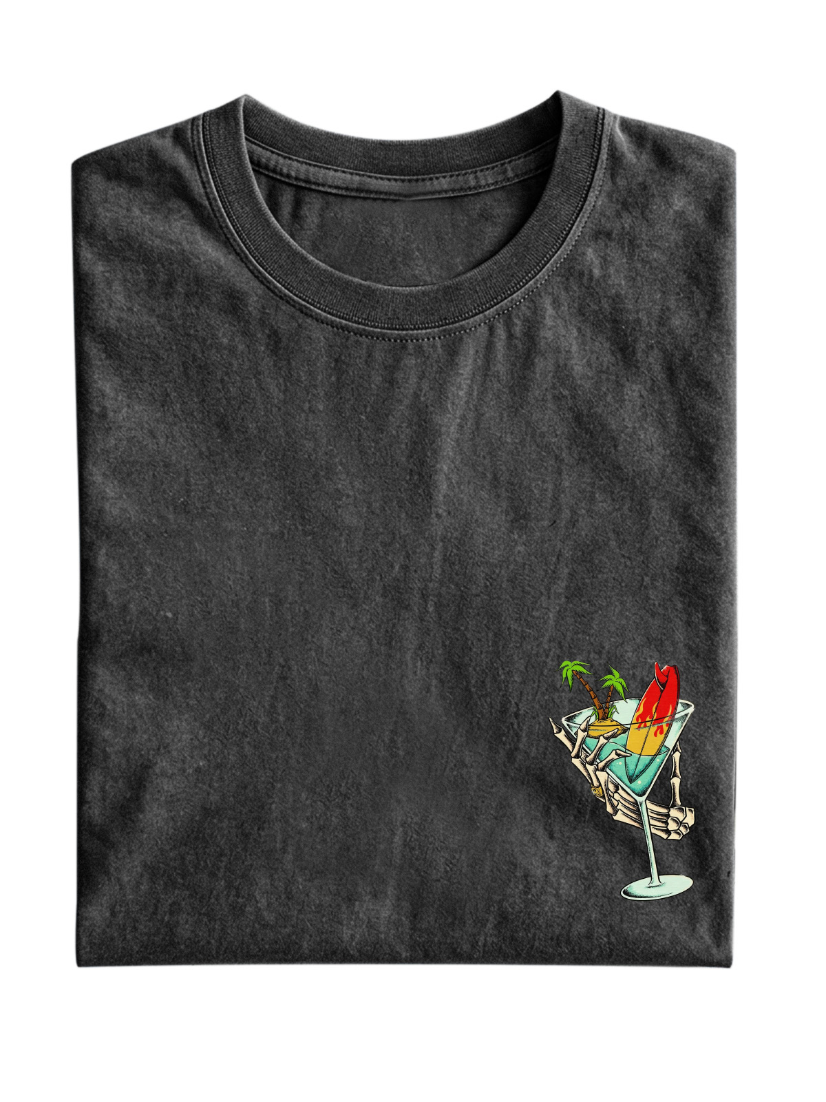 Fun Hawaiian Cocktail Glass Cotton Short Sleeve T-shirt