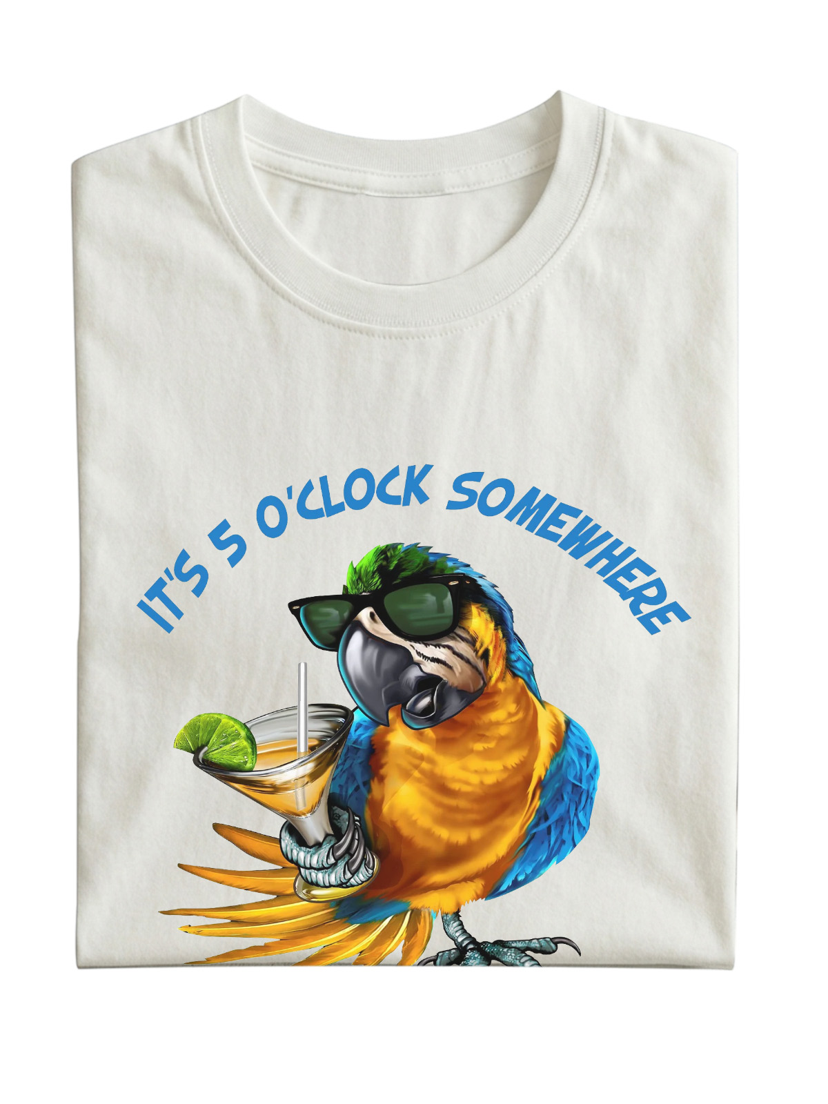 It's 5 O'clock Somewhere Parrot Cotton T-shirt