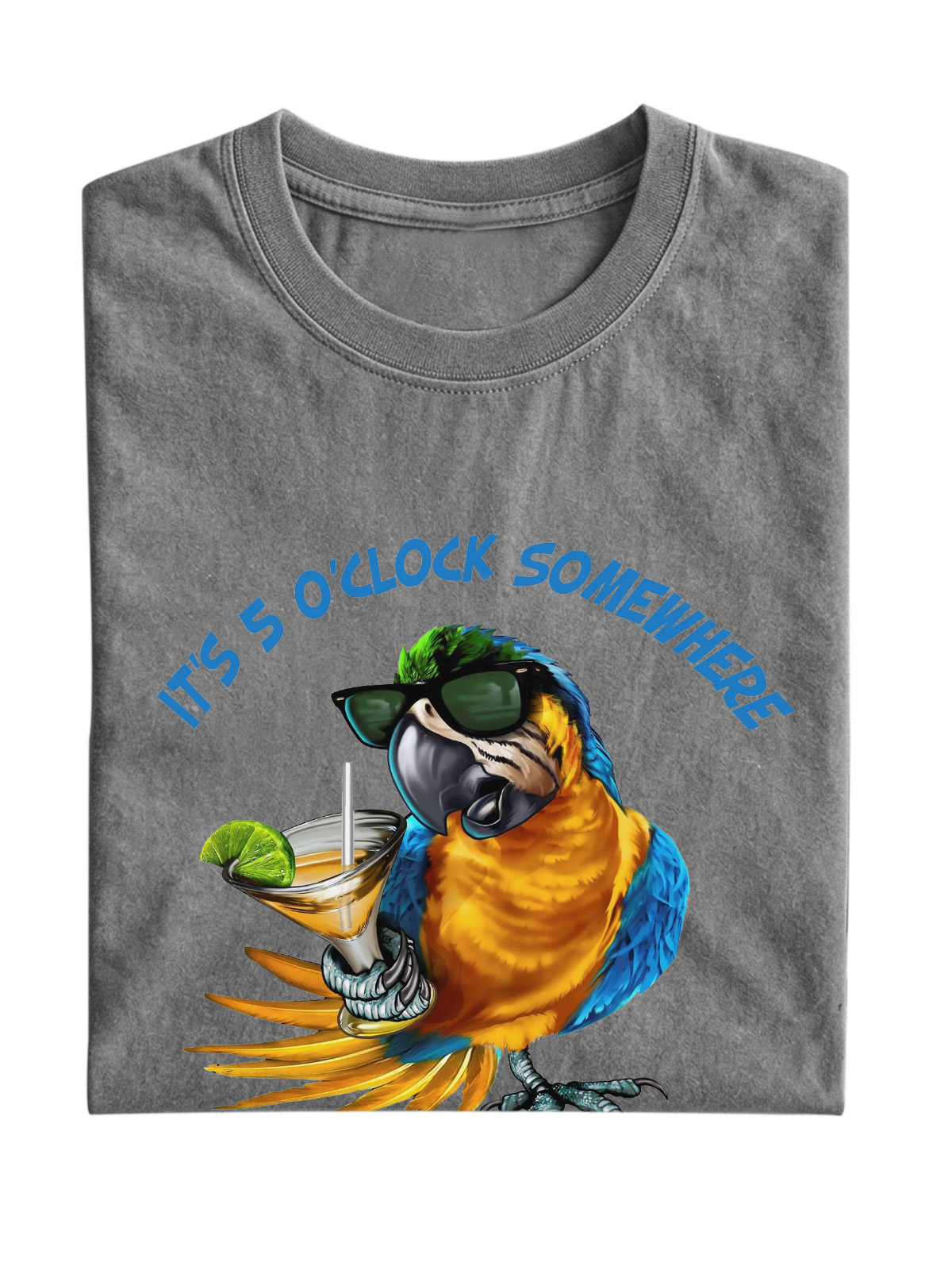 It's 5 O'clock Somewhere Parrot Cotton T-shirt
