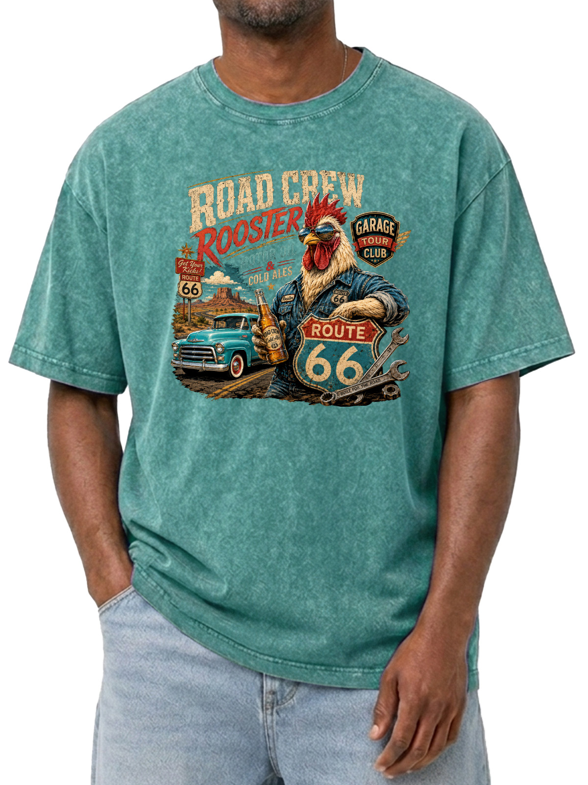 Vintage Road Crew Printed Short-sleeve T-shirt