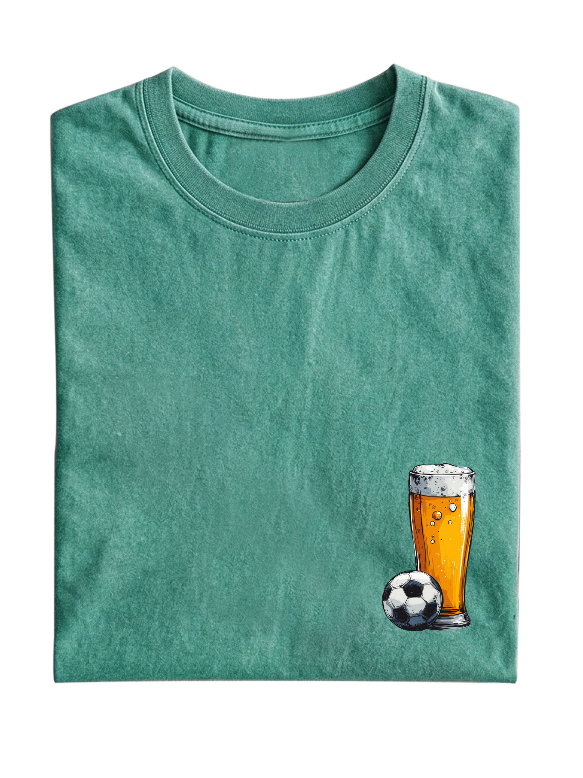 Simple Football Beer Cotton Short-sleeved T-shirt