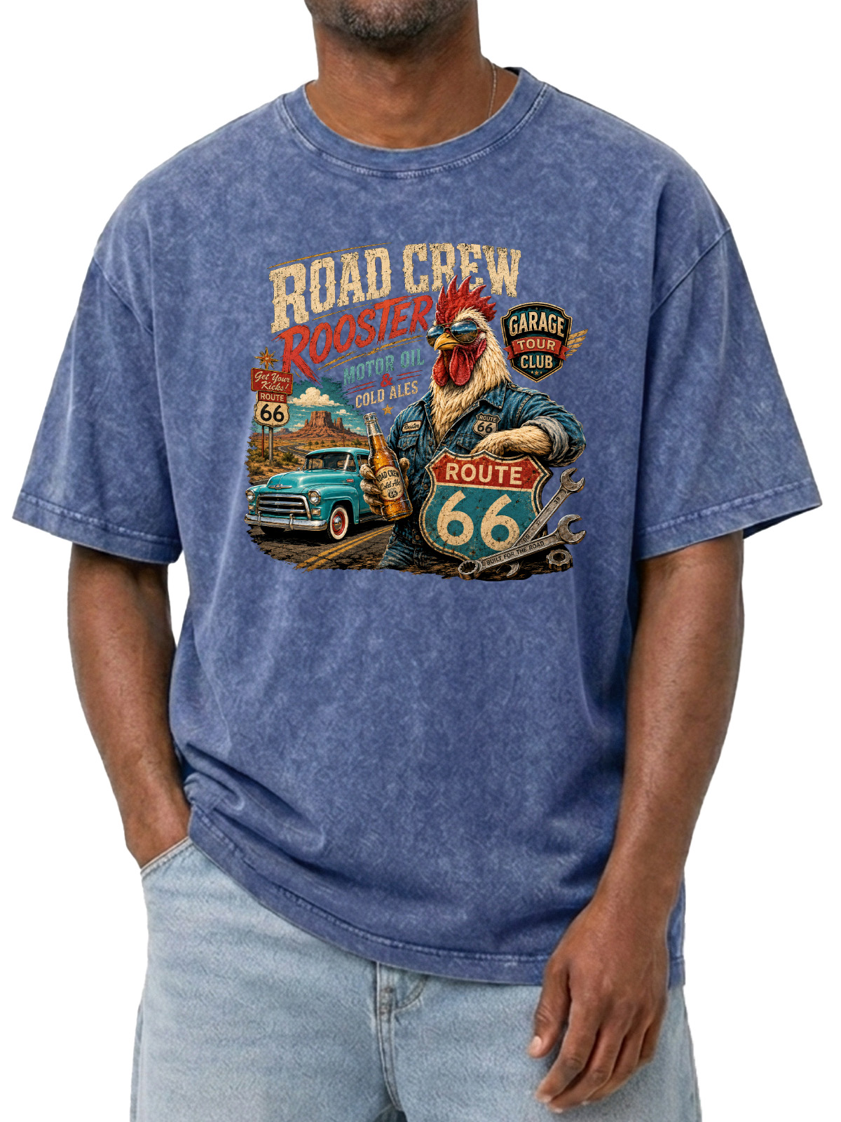 Vintage Road Crew Printed Short-sleeve T-shirt