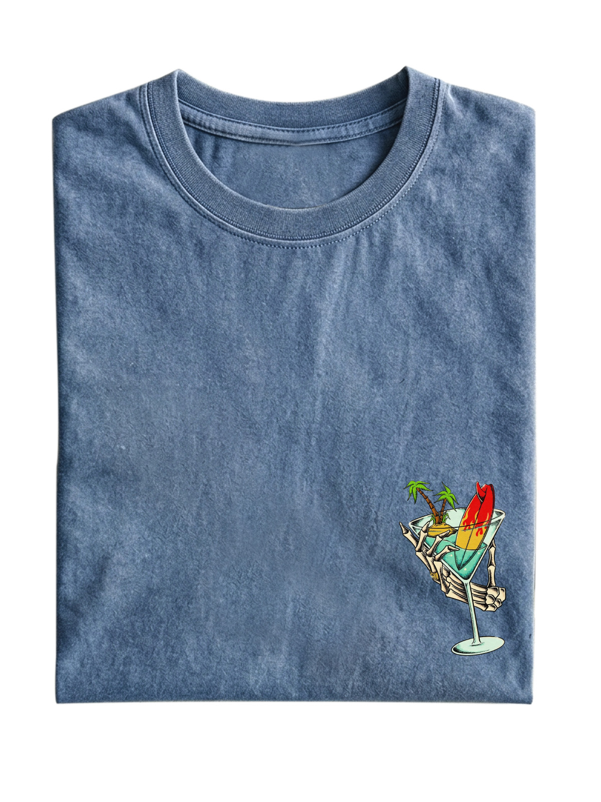 Fun Hawaiian Cocktail Glass Cotton Short Sleeve T-shirt