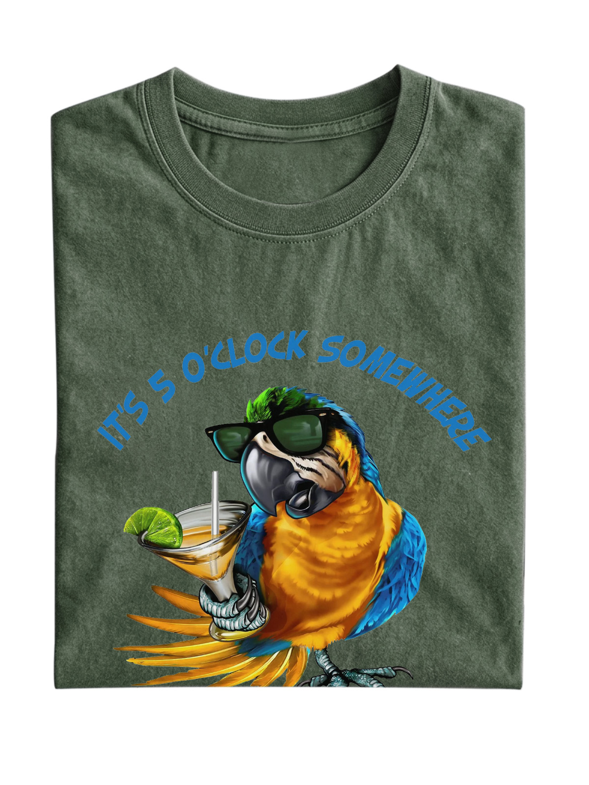 It's 5 O'clock Somewhere Parrot Cotton T-shirt