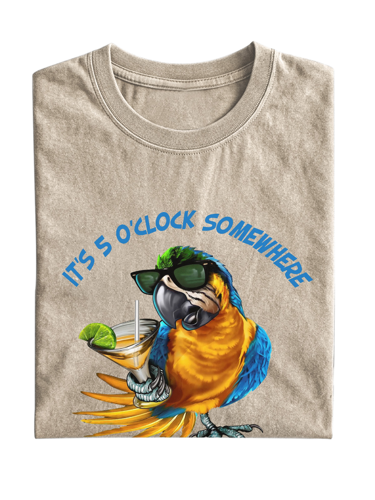 It's 5 O'clock Somewhere Parrot Cotton T-shirt