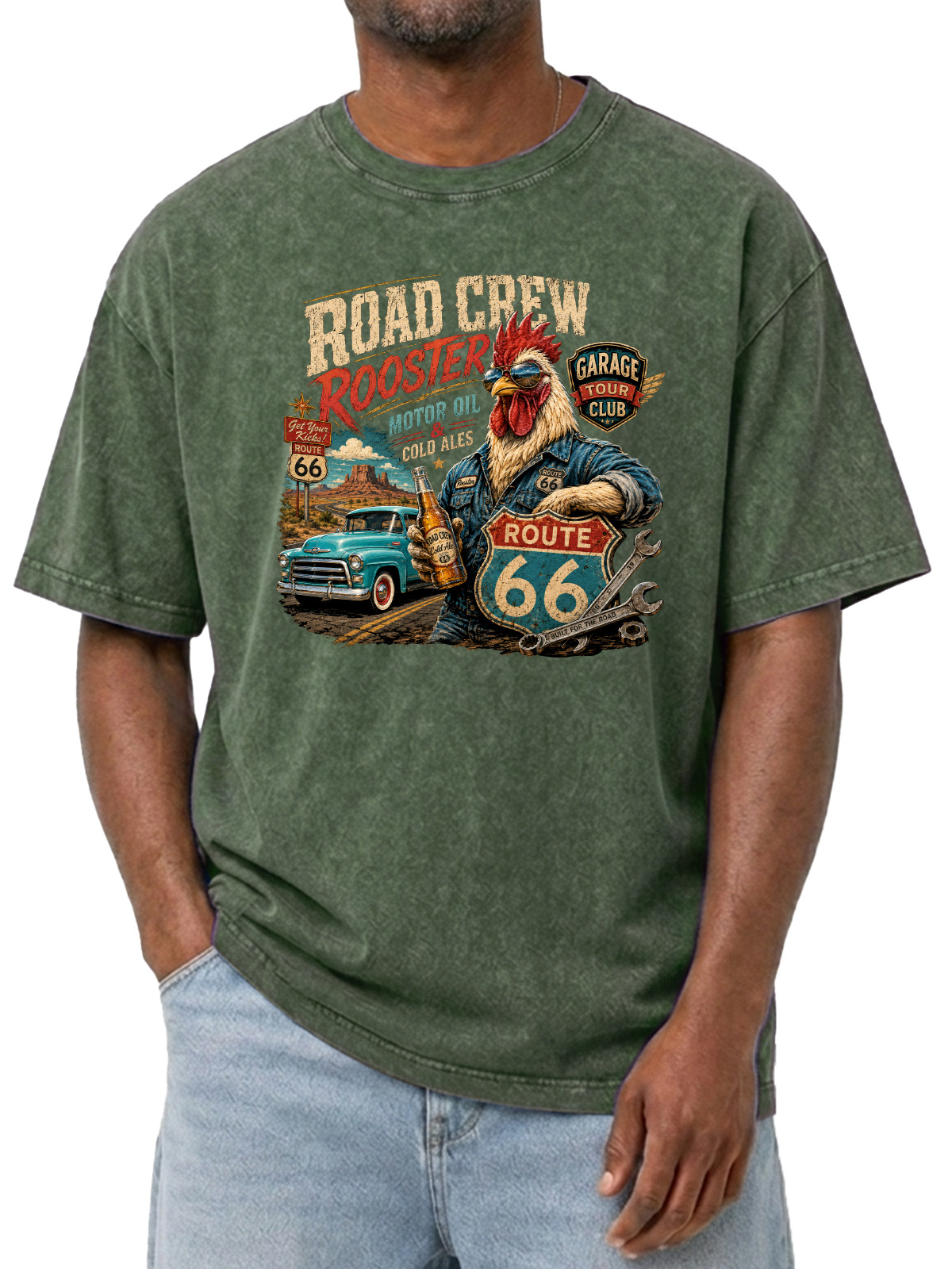 Vintage Road Crew Printed Short-sleeve T-shirt