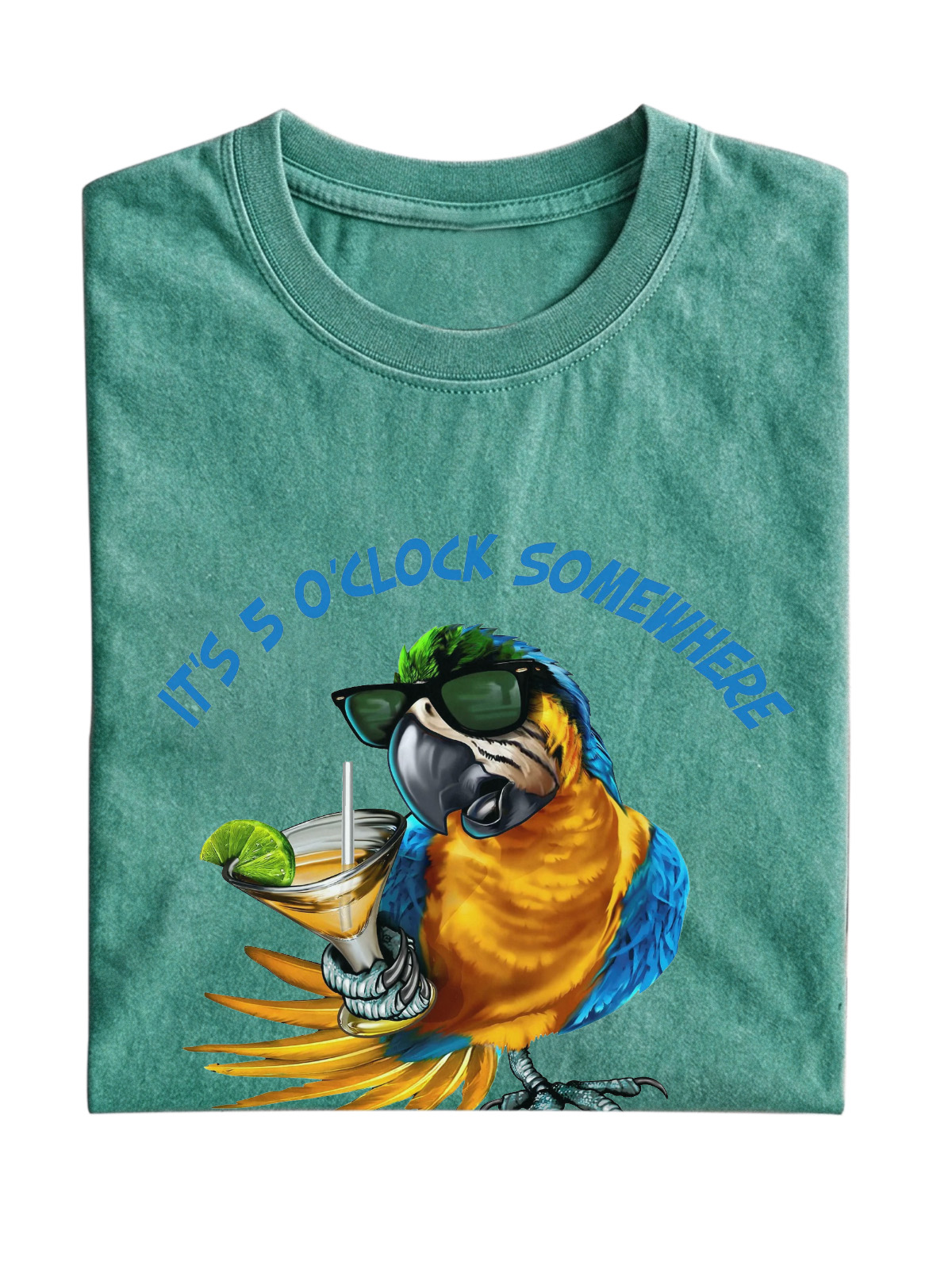 It's 5 O'clock Somewhere Parrot Cotton T-shirt