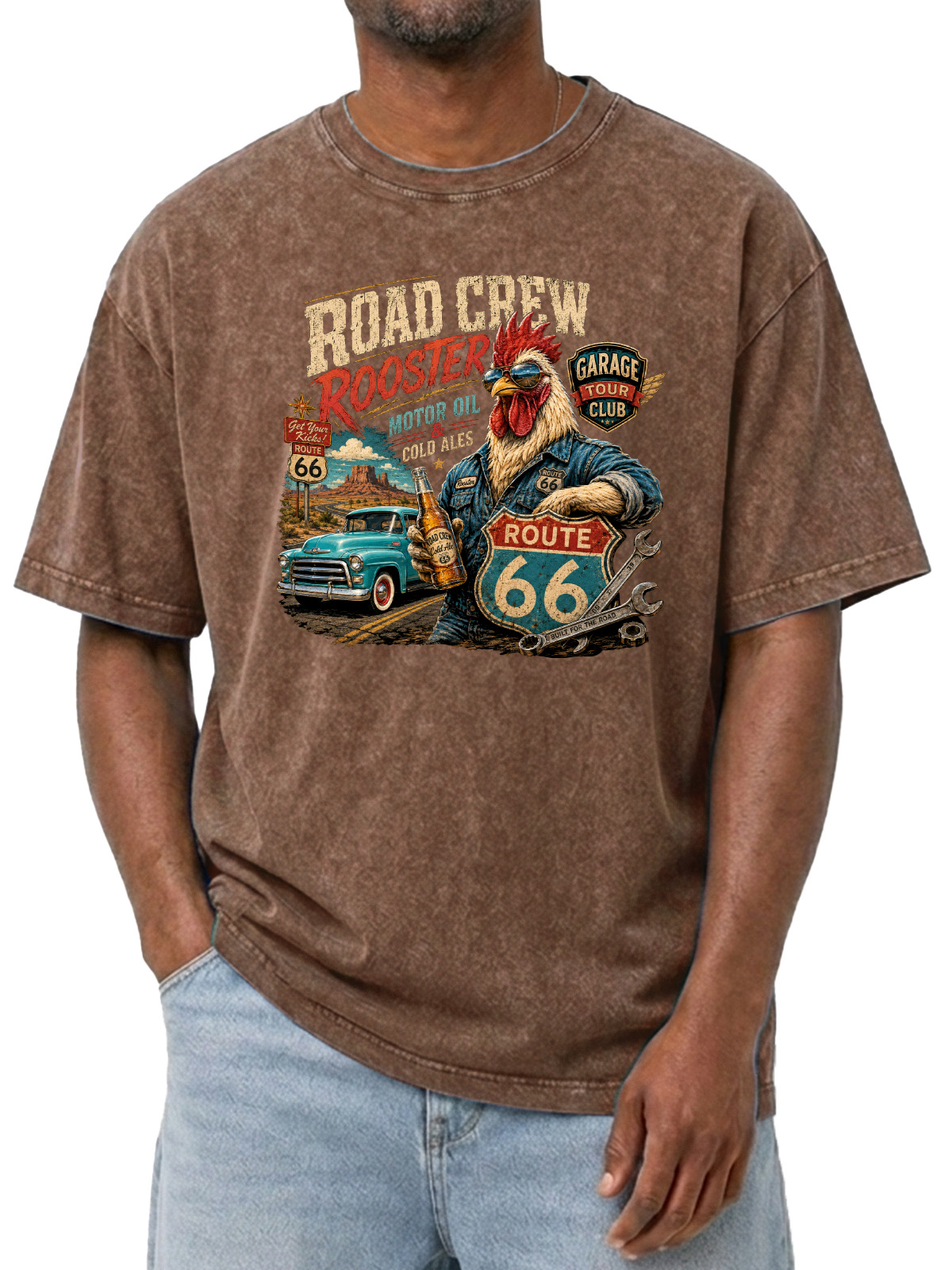 Vintage Road Crew Printed Short-sleeve T-shirt