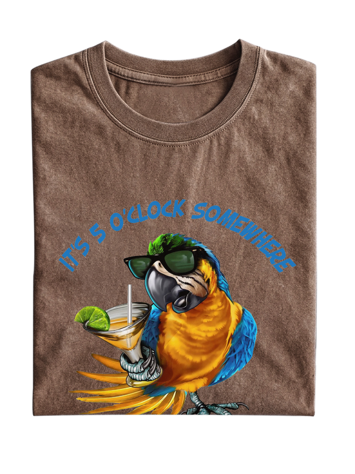 It's 5 O'clock Somewhere Parrot Cotton T-shirt