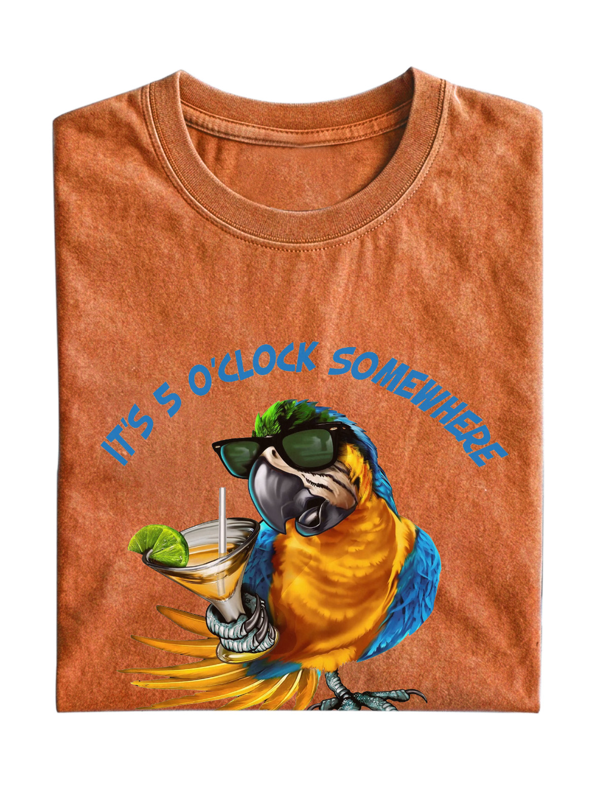It's 5 O'clock Somewhere Parrot Cotton T-shirt