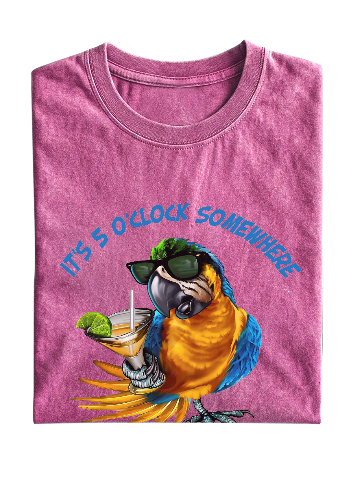 It's 5 O'clock Somewhere Parrot Cotton T-shirt