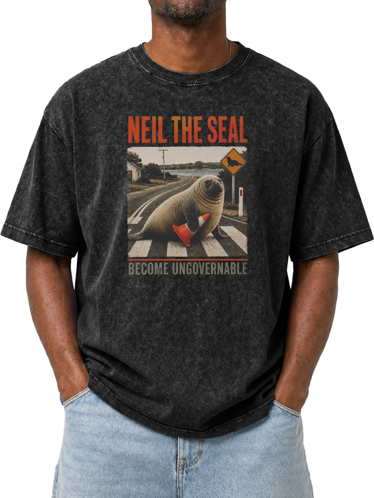 Neil The Seal Printed Short-sleeve T-shirt