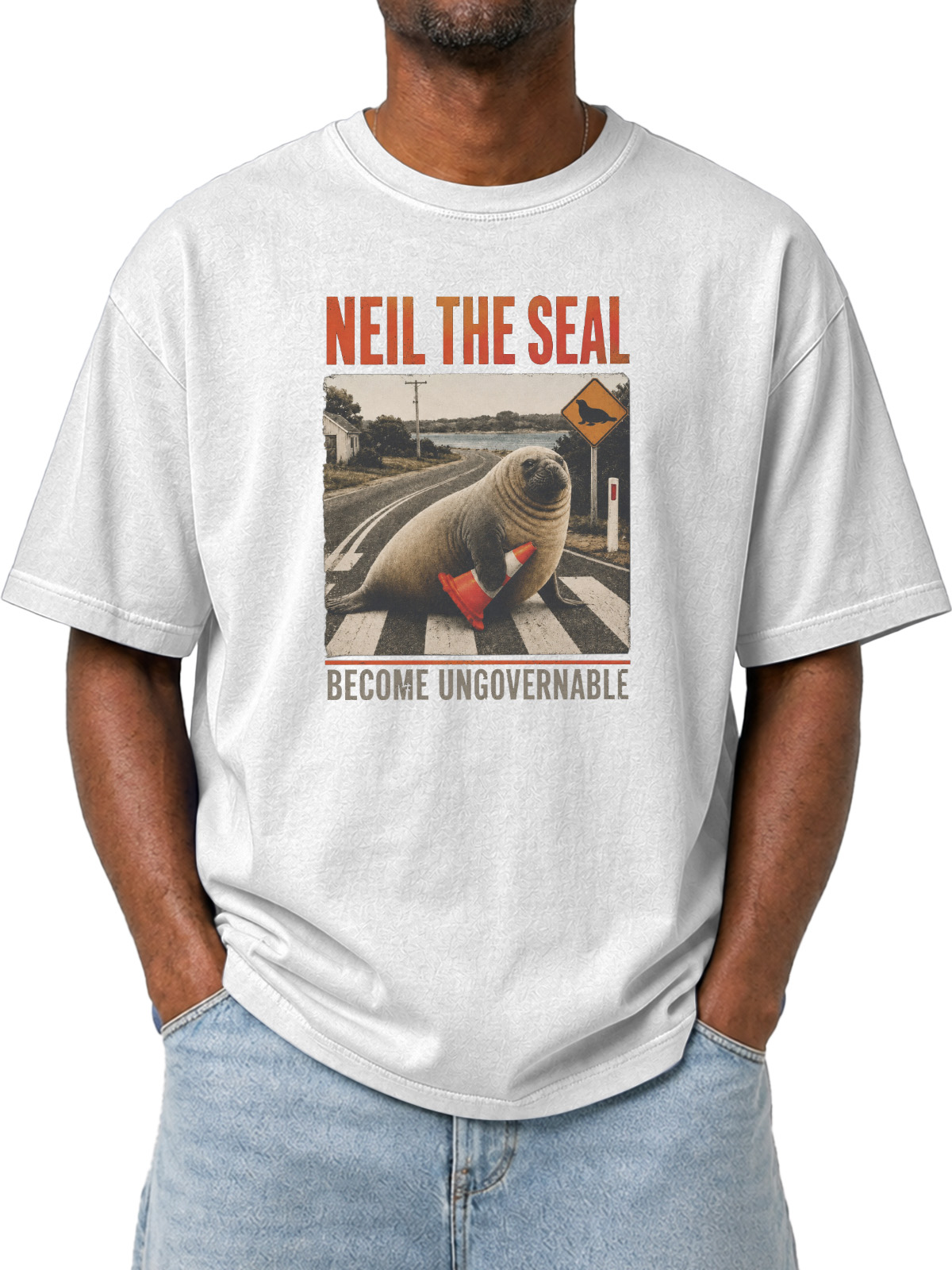 Neil The Seal Printed Short-sleeve T-shirt