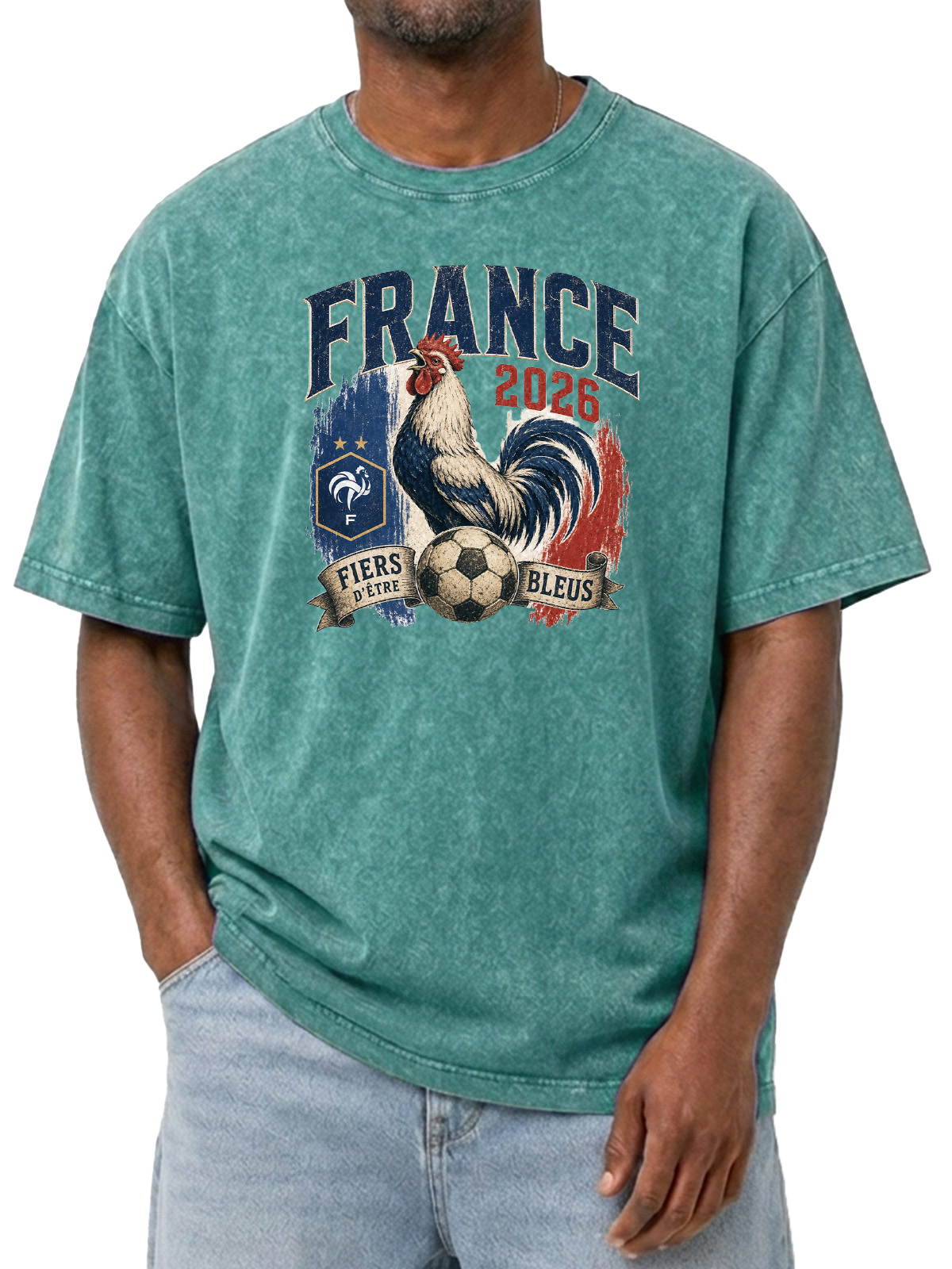 Men’s Vintage France Soccer Rooster 2026 Graphic Tee