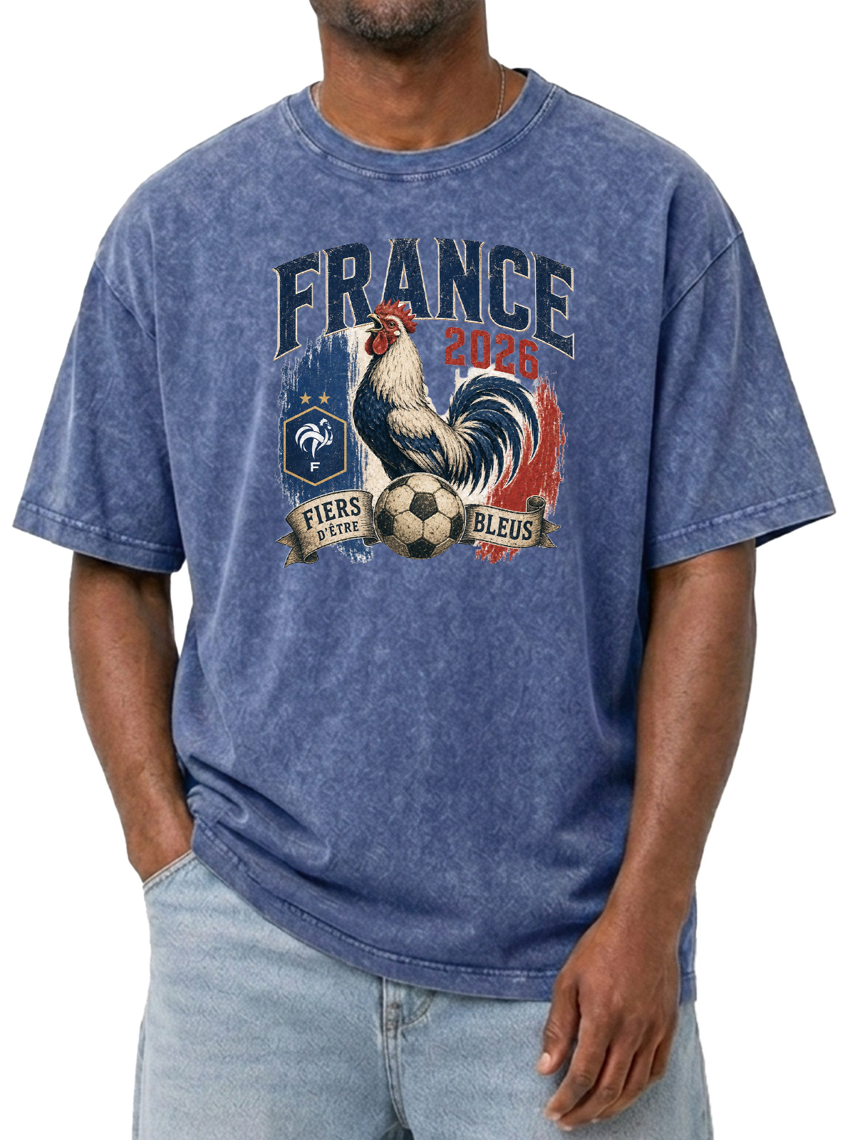 Men’s Vintage France Soccer Rooster 2026 Graphic Tee