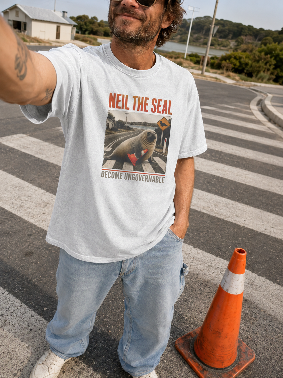 Neil The Seal Printed Short-sleeve T-shirt