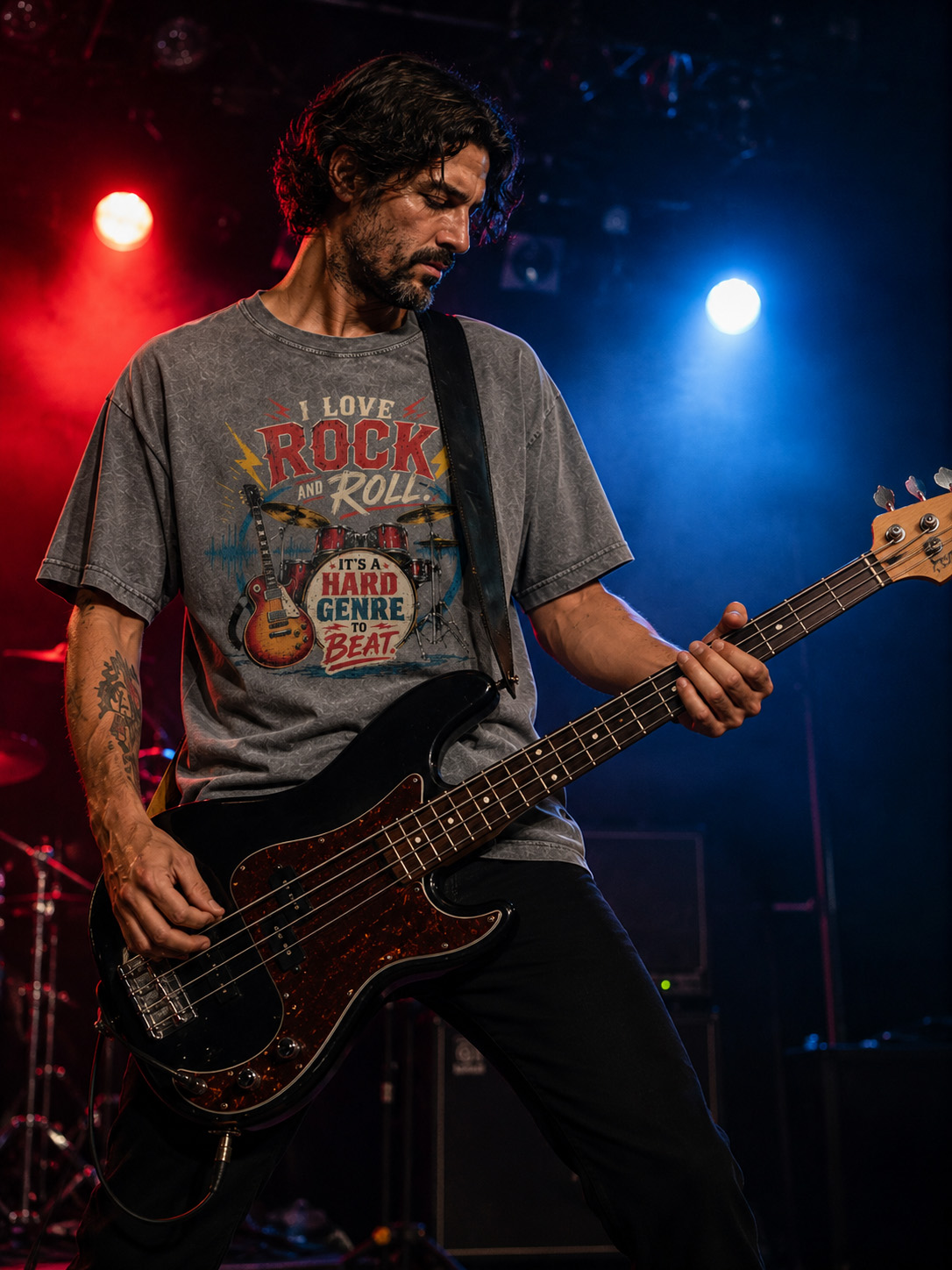 Classic I Love Rock And Roll. It's Hard Genre To Beat Printed Washable Short-sleeve T-shirt