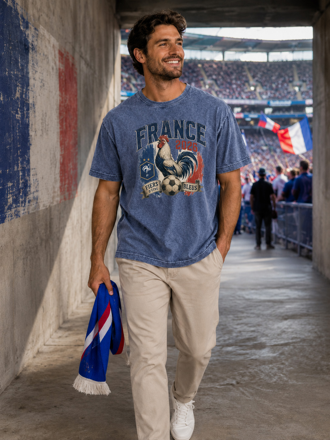 Men’s Vintage France Soccer Rooster 2026 Graphic Tee