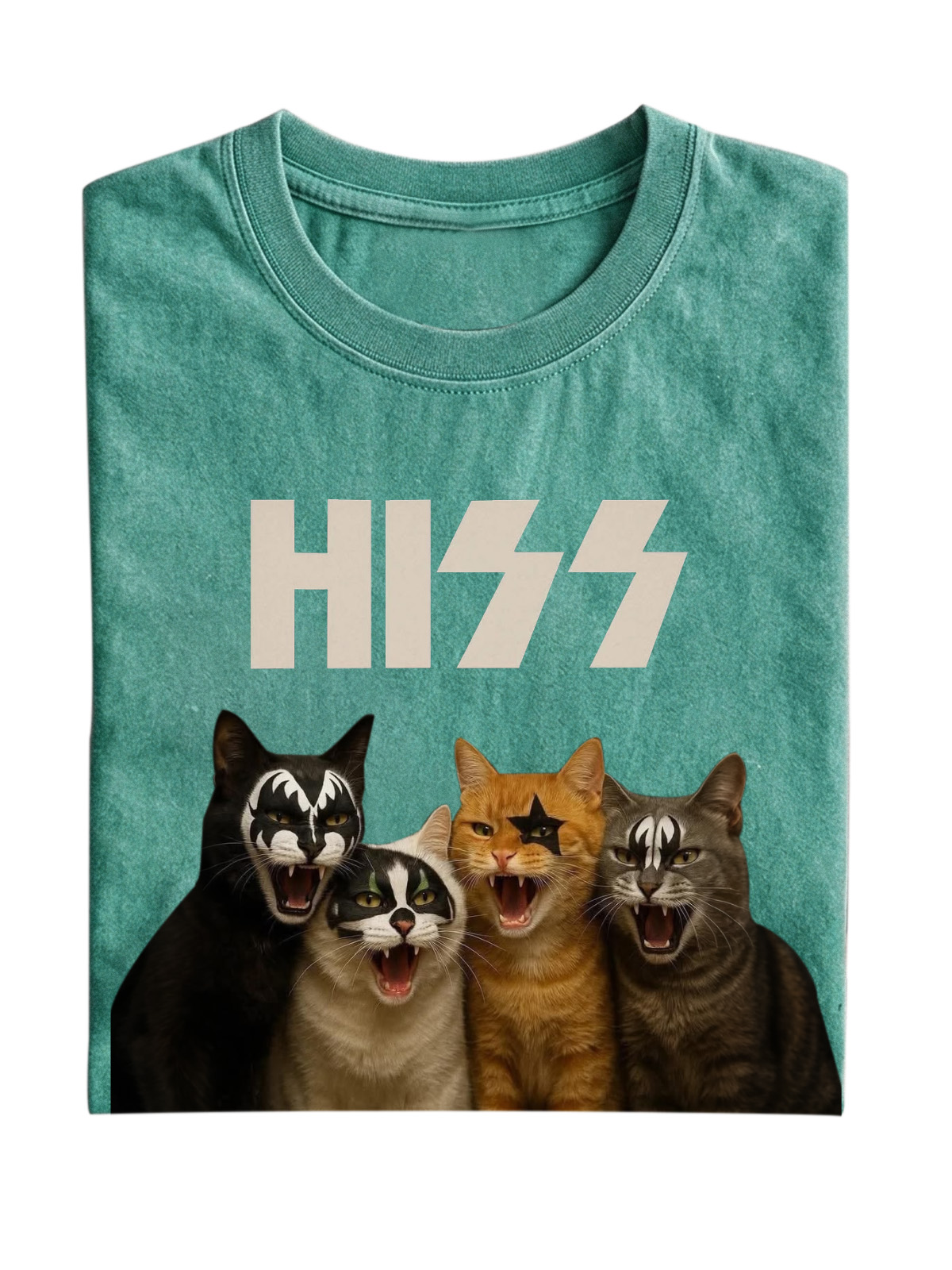Retro Cat Band Cotton T-shirt