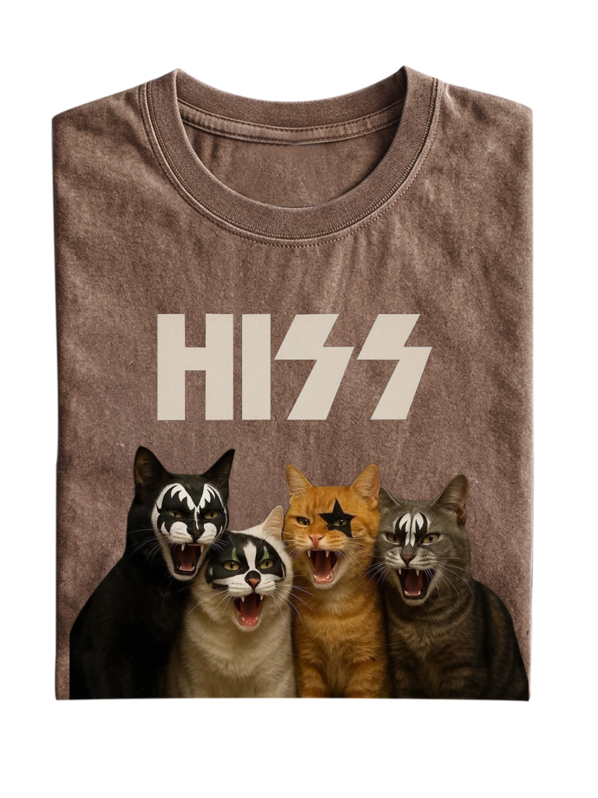 Retro Cat Band Cotton T-shirt