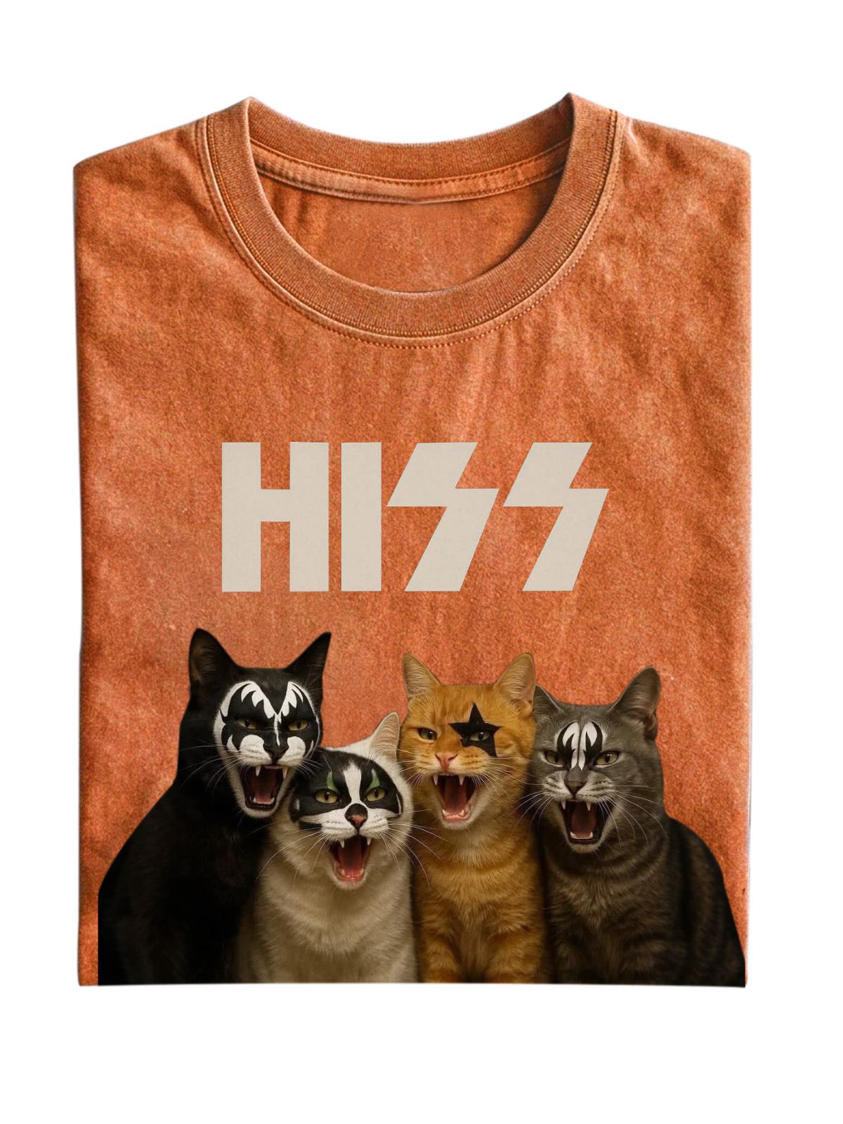 Retro Cat Band Cotton T-shirt