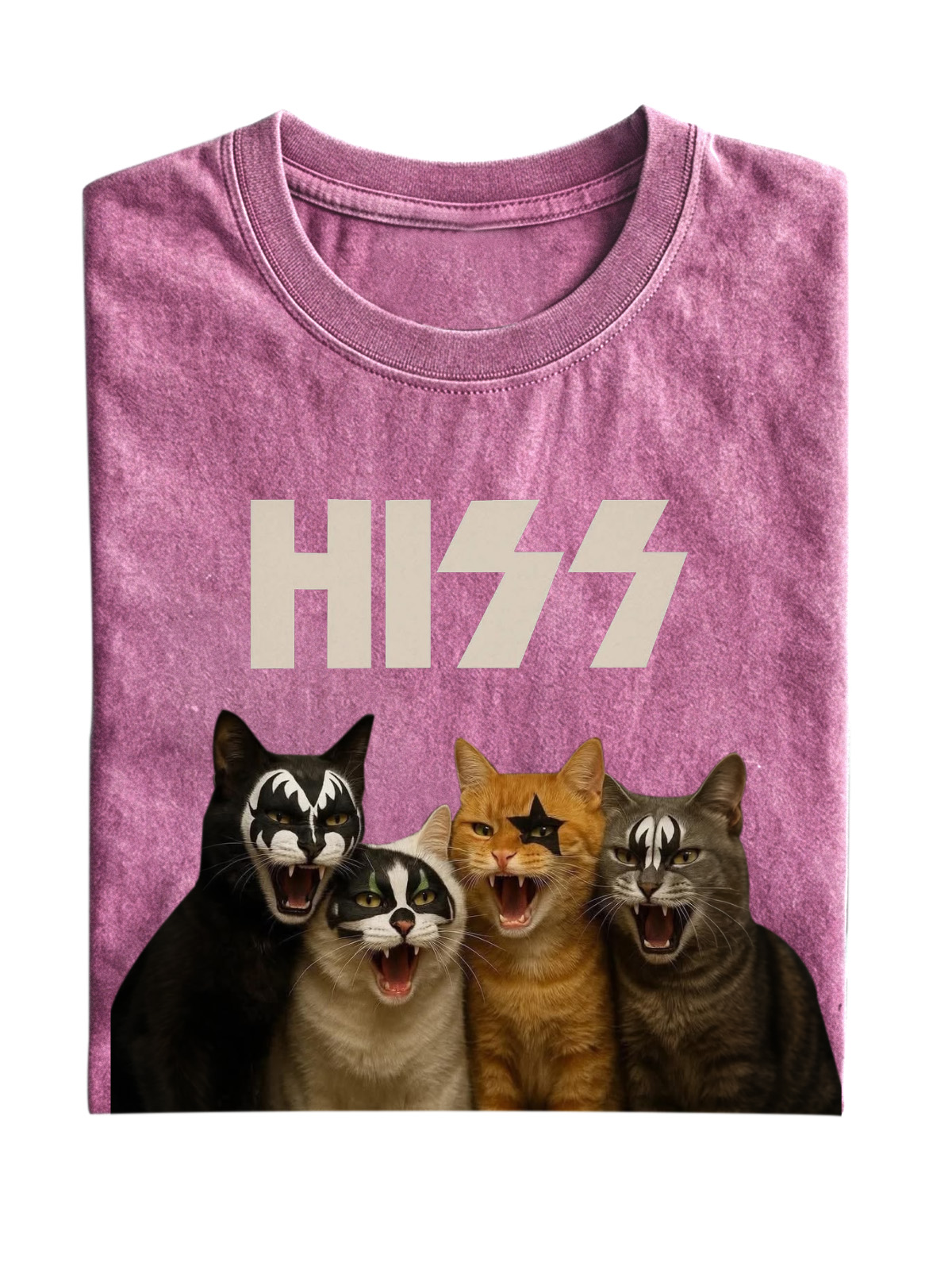 Retro Cat Band Cotton T-shirt