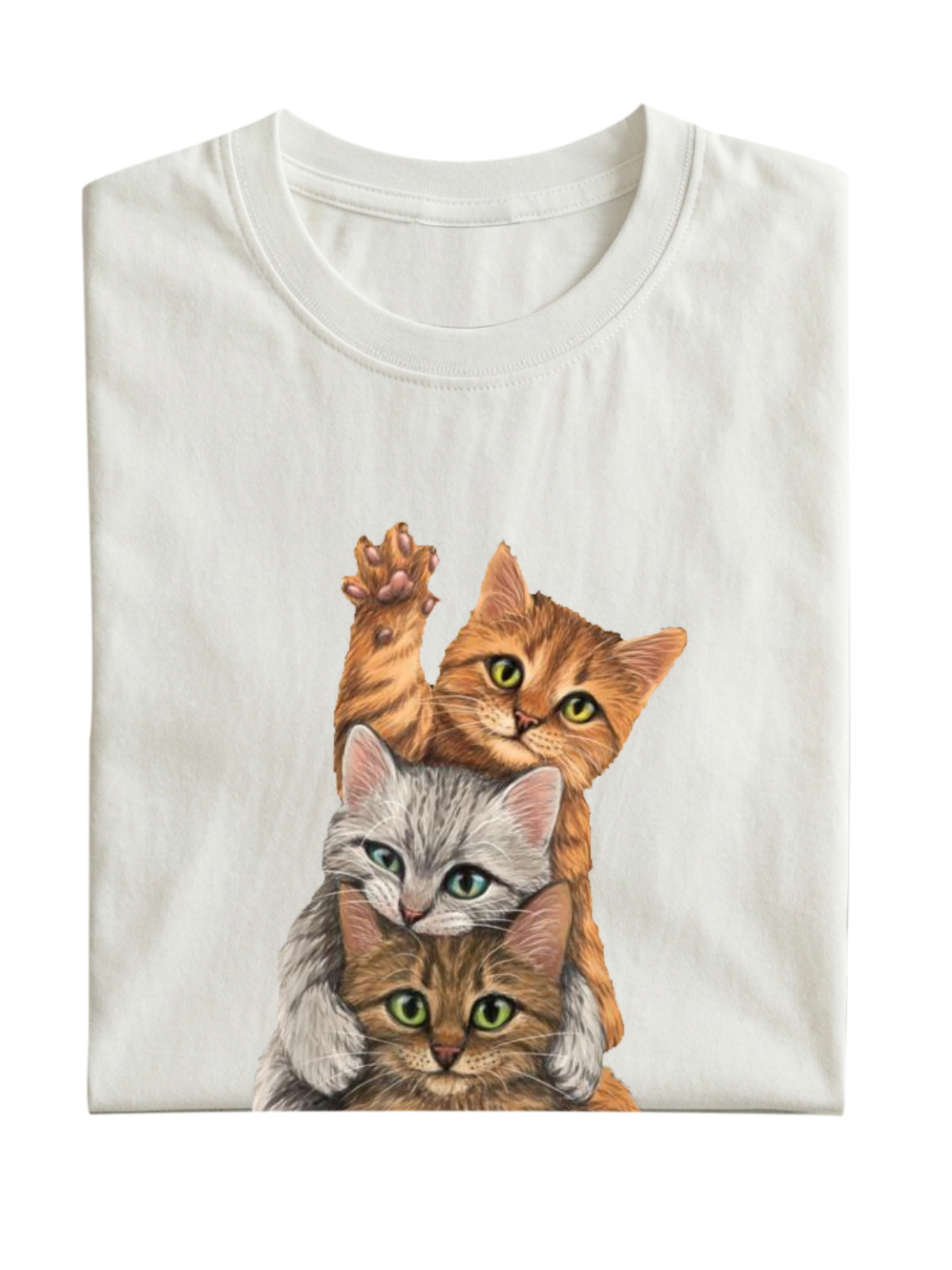 Fun Kitty Stacking Cotton Short Sleeve T-Shirt
