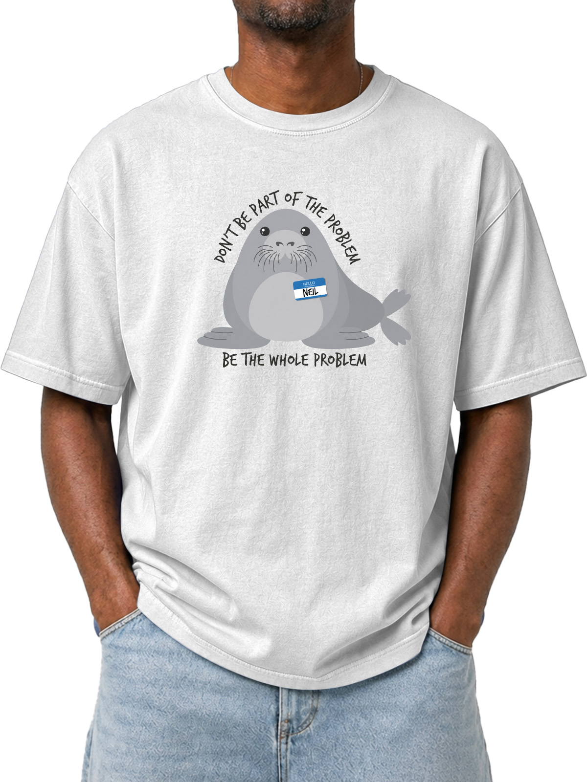 Neil The Seal Printed Short-sleeve T-shirt
