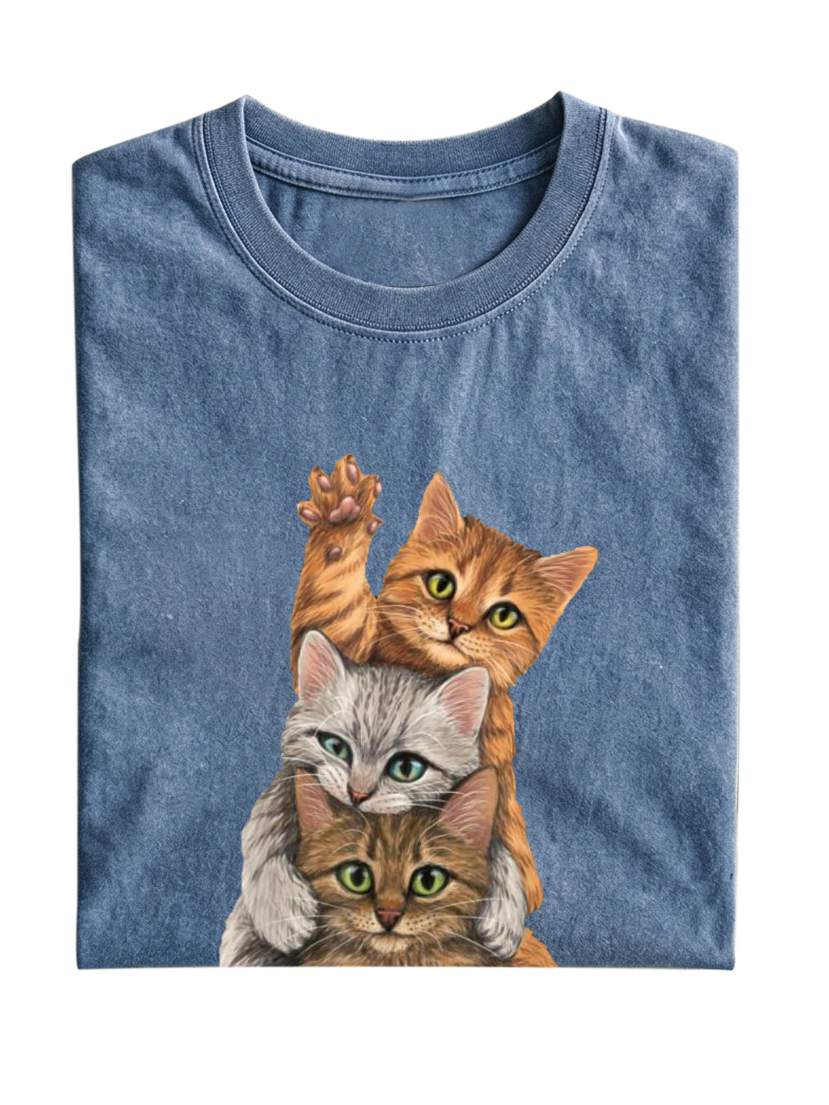 Fun Kitty Stacking Cotton Short Sleeve T-Shirt