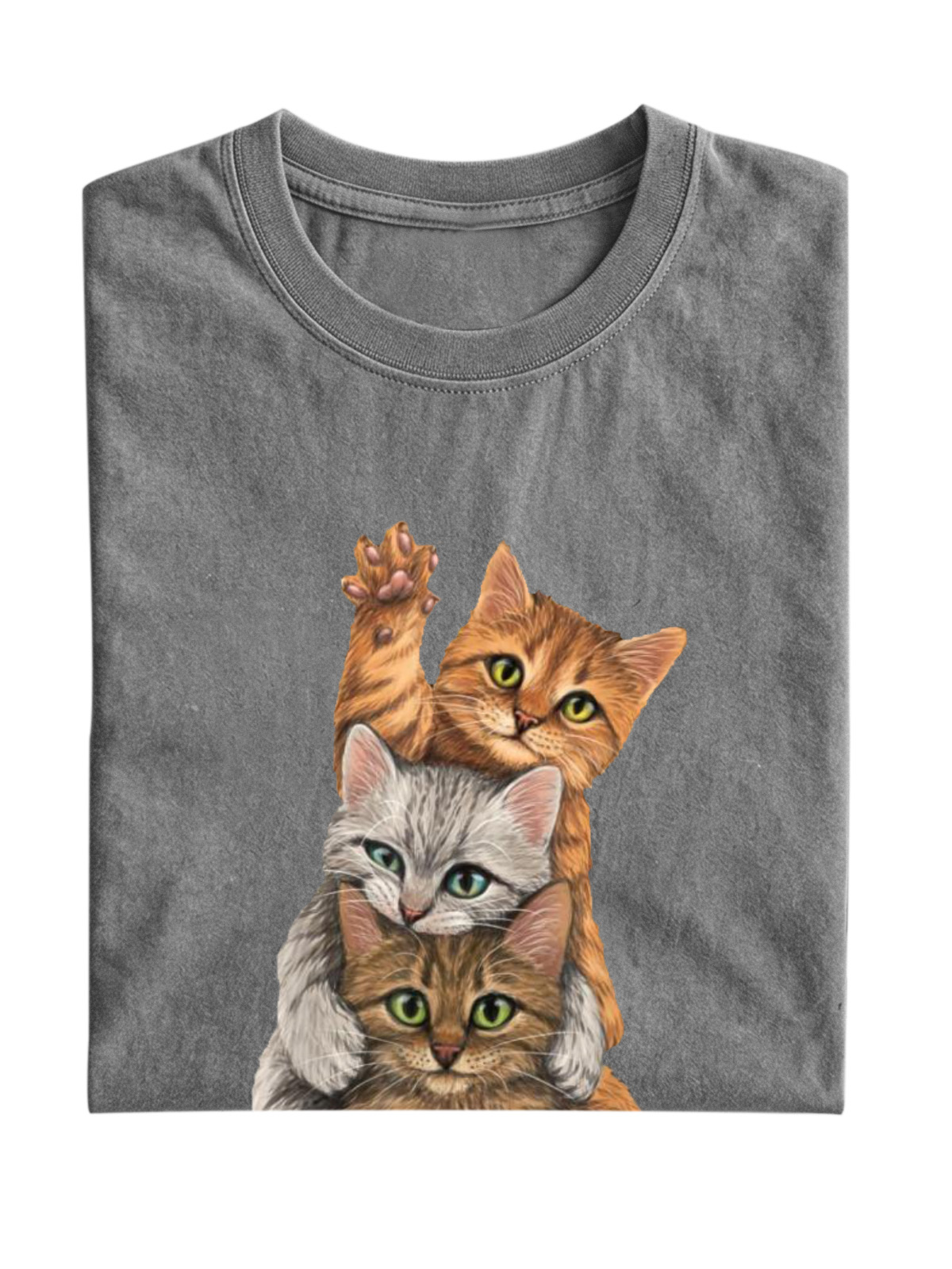 Fun Kitty Stacking Cotton Short Sleeve T-Shirt