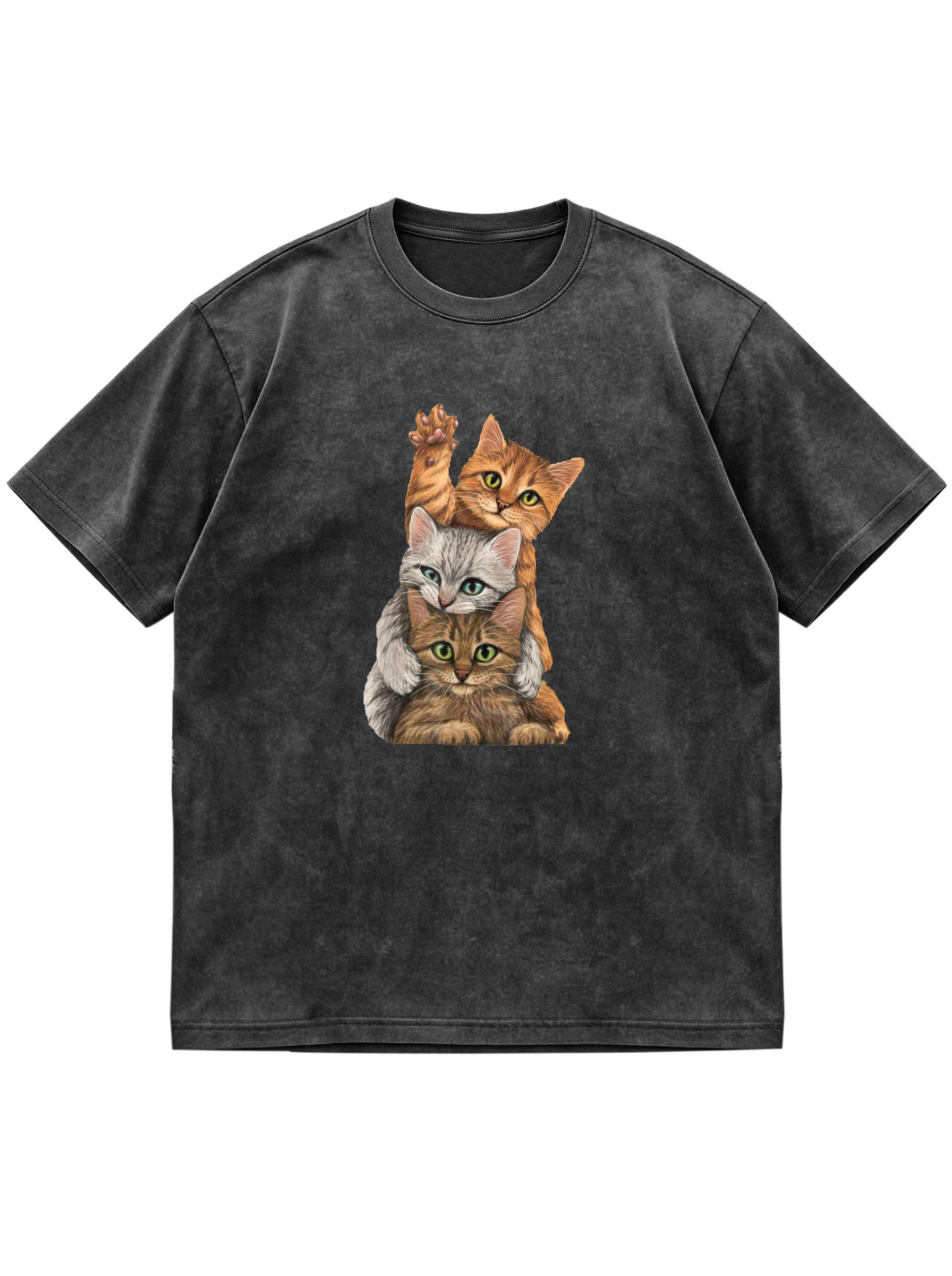 Fun Kitty Stacking Cotton Short Sleeve T-Shirt