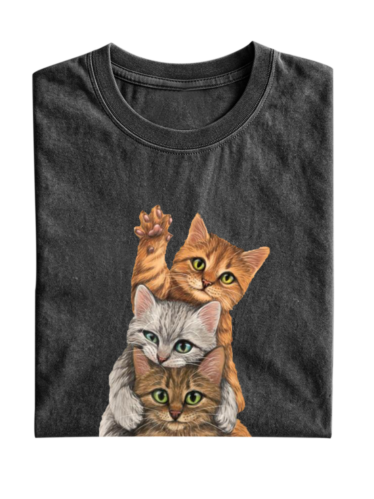 Fun Kitty Stacking Cotton Short Sleeve T-Shirt