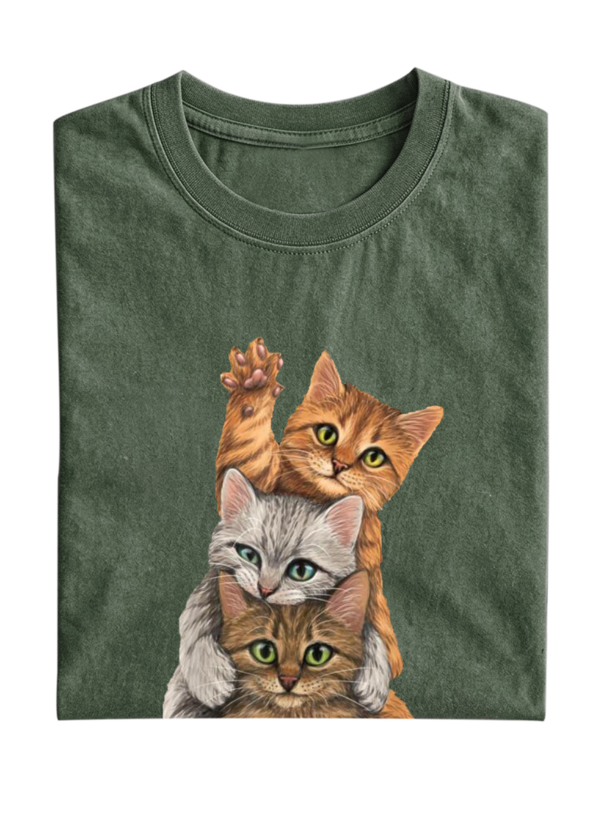 Fun Kitty Stacking Cotton Short Sleeve T-Shirt