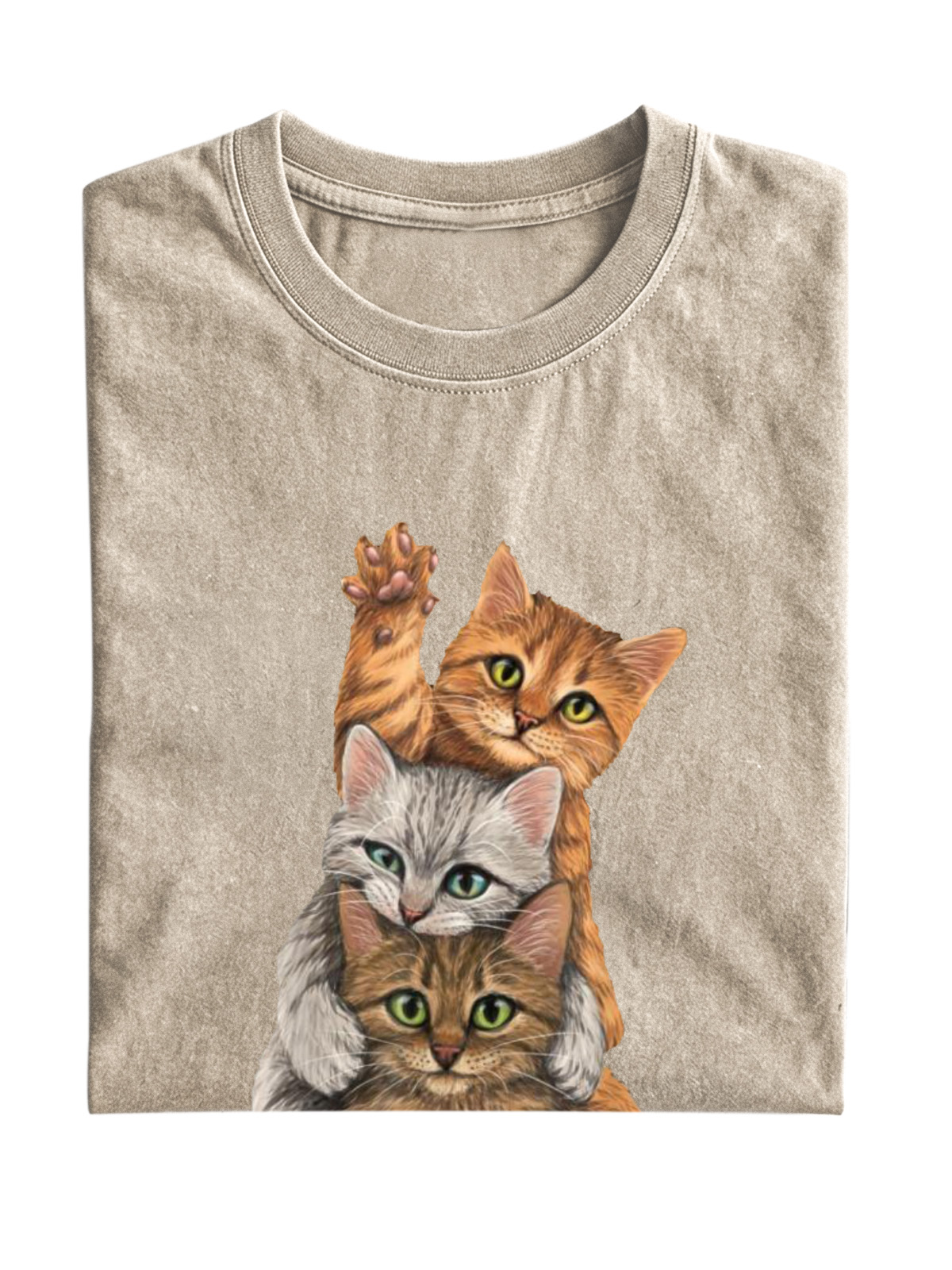 Fun Kitty Stacking Cotton Short Sleeve T-Shirt