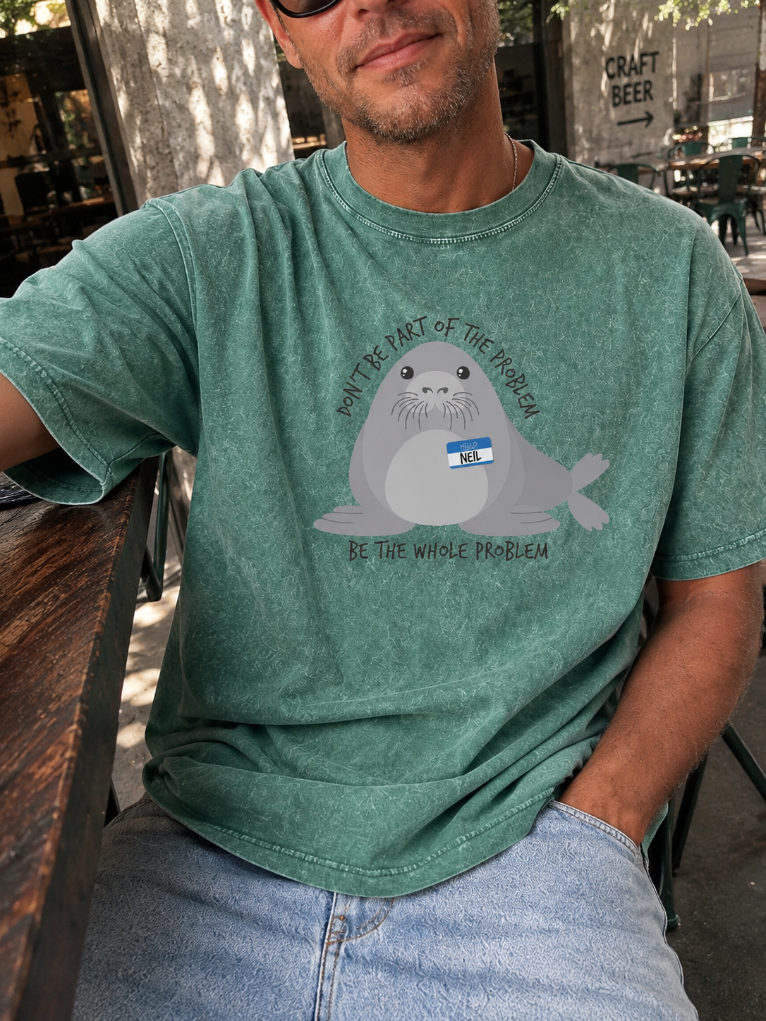 Neil The Seal Printed Short-sleeve T-shirt