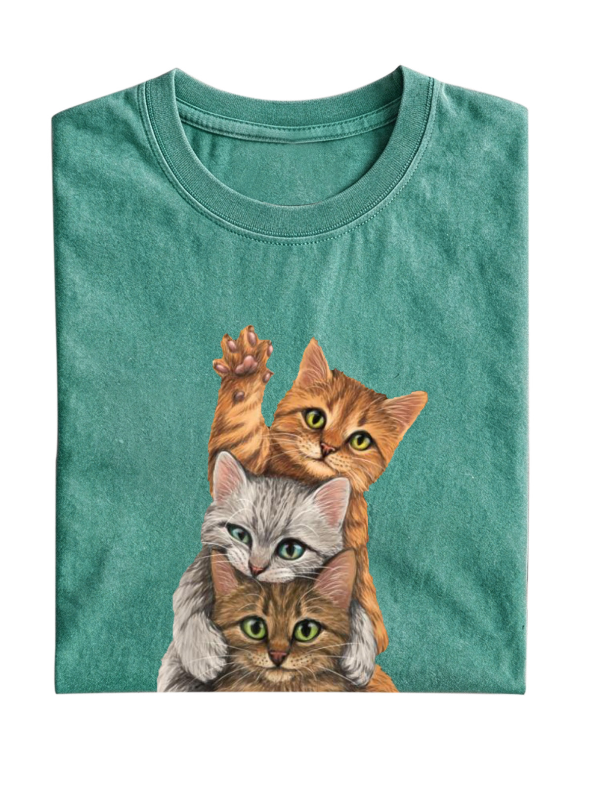 Fun Kitty Stacking Cotton Short Sleeve T-Shirt