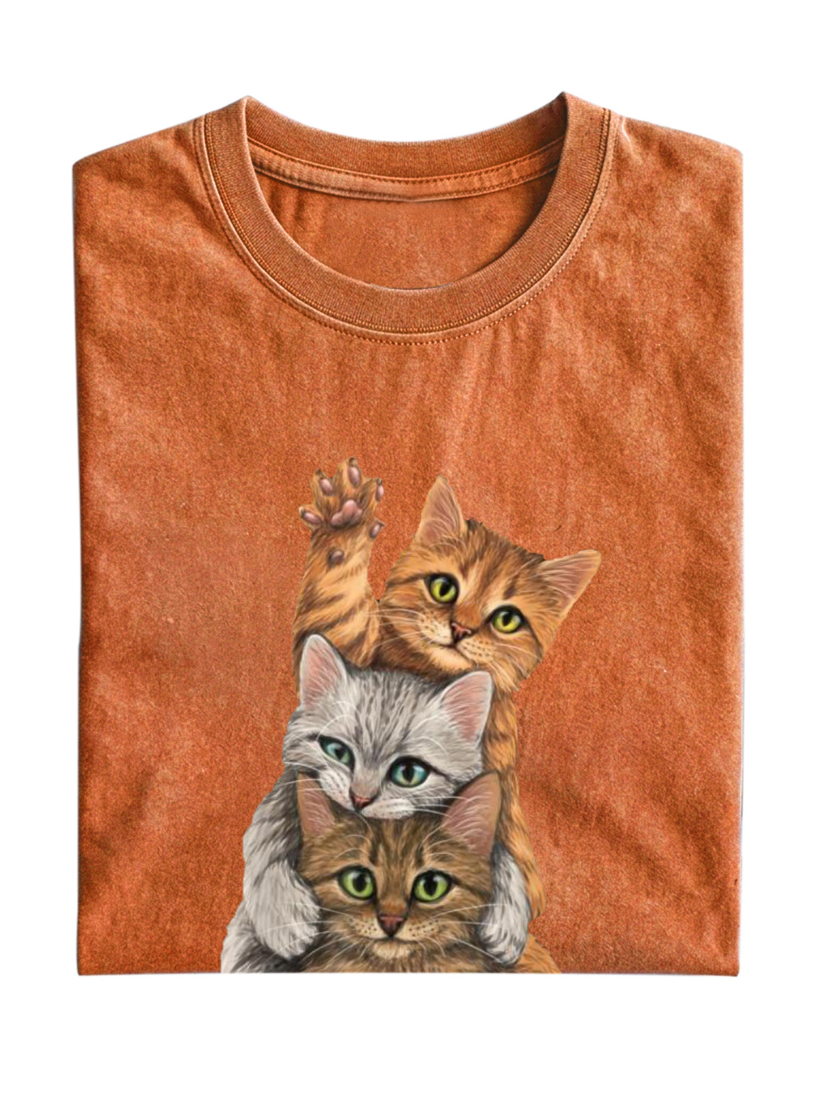 Fun Kitty Stacking Cotton Short Sleeve T-Shirt