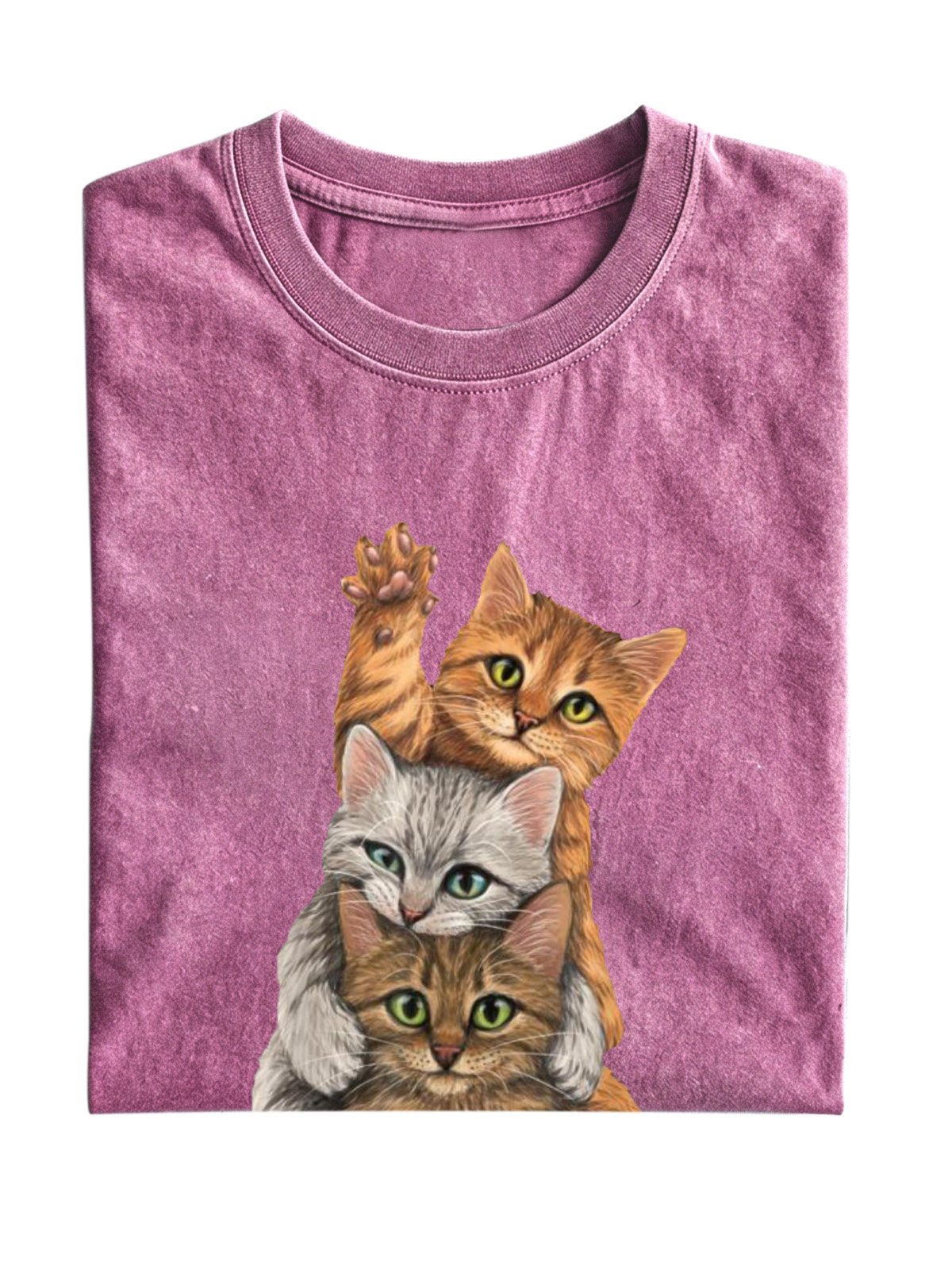 Fun Kitty Stacking Cotton Short Sleeve T-Shirt